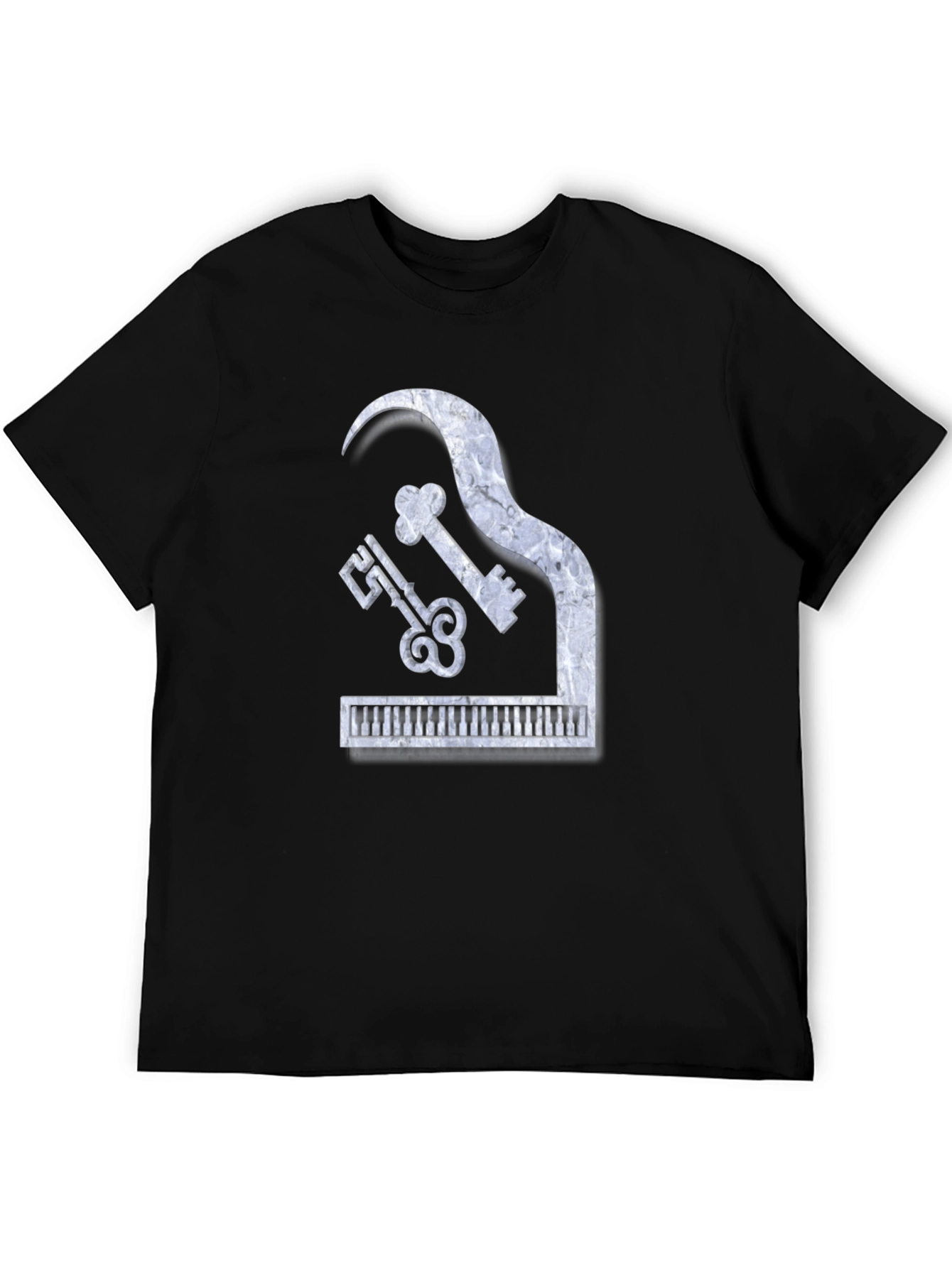 Camiseta Negra Piano Keys Diseño Único