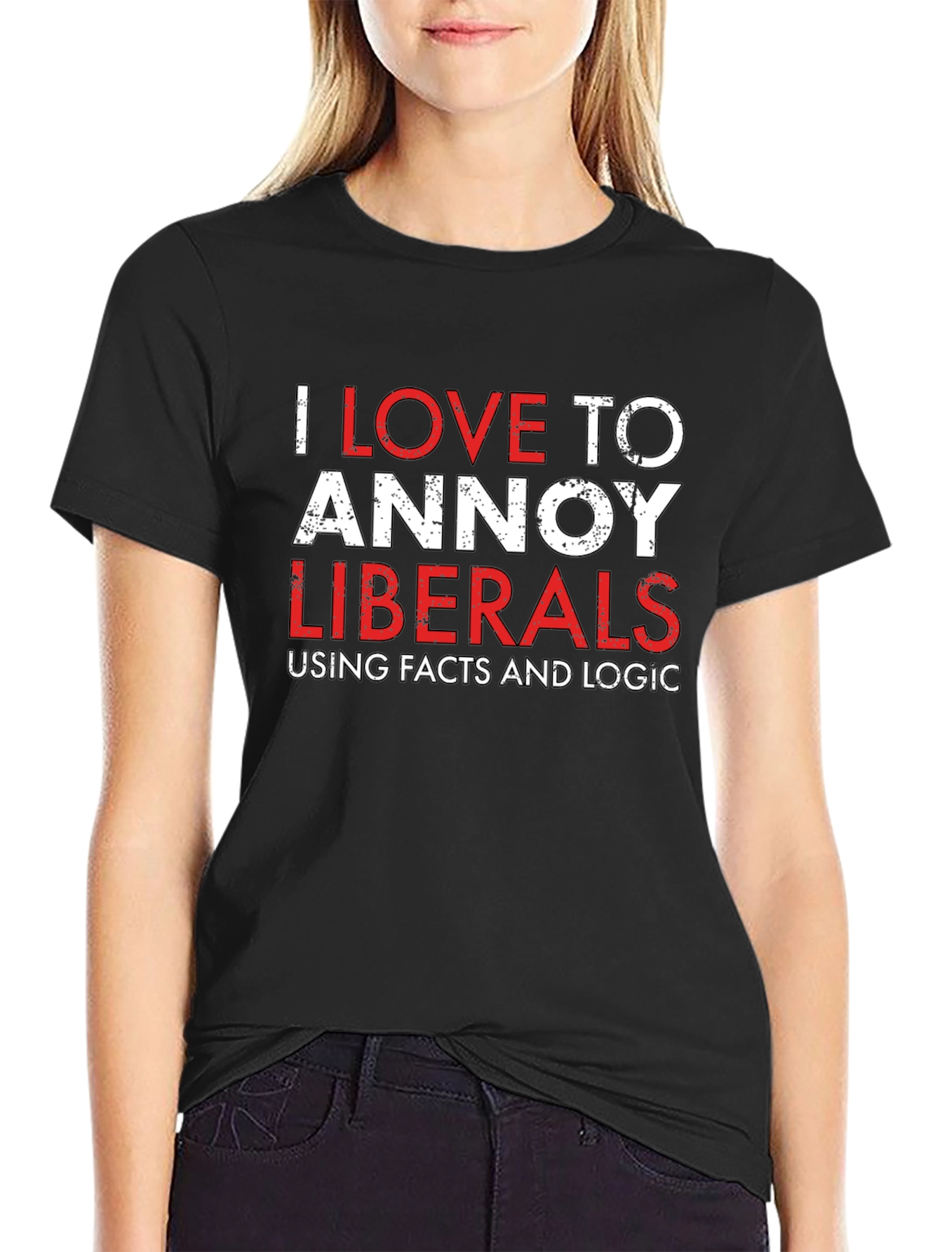 Camiseta Negra: Amo Molestar a los Liberales con Datos