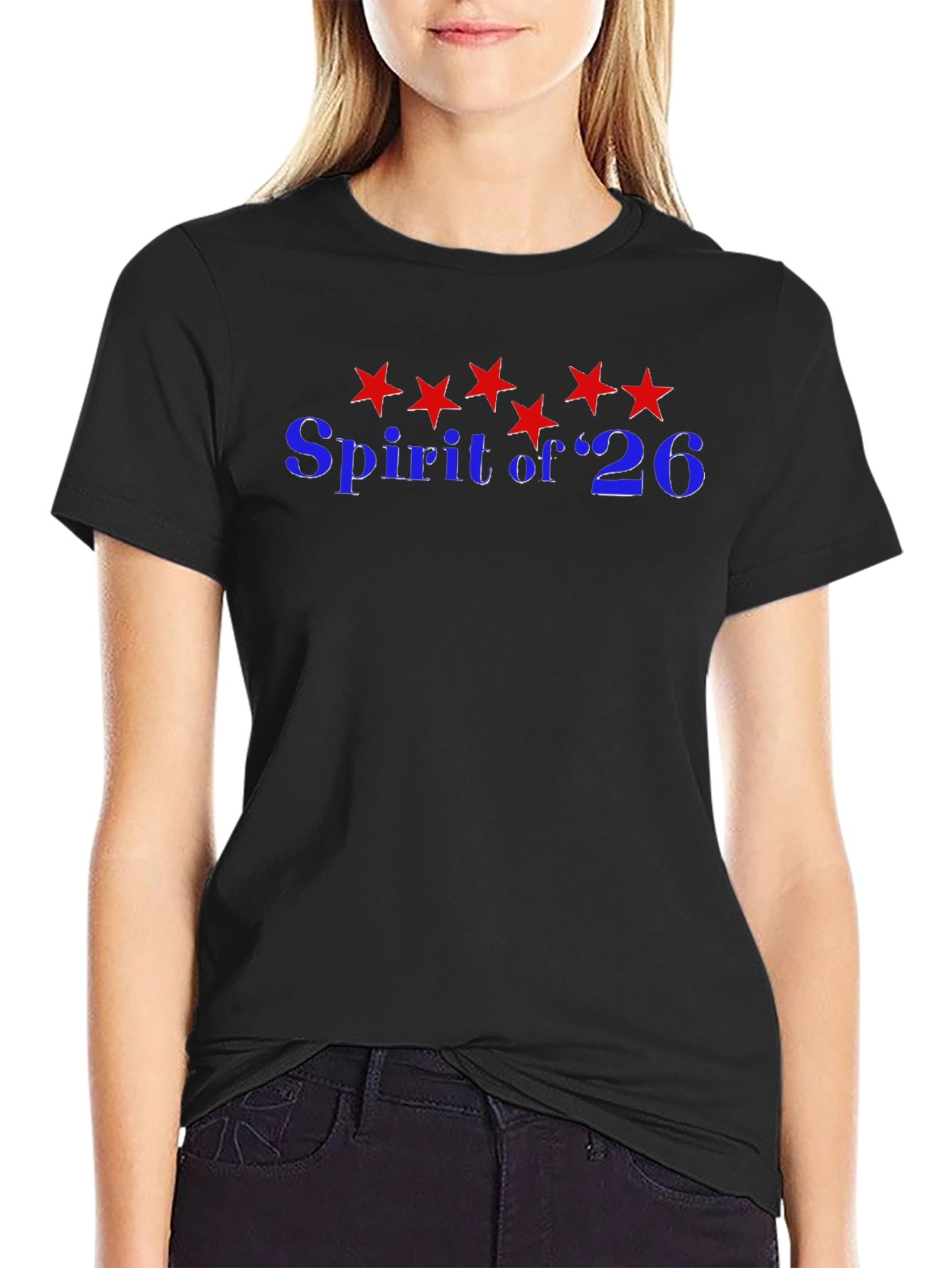 Camiseta Negra Espíritu del 26 con Estrellas