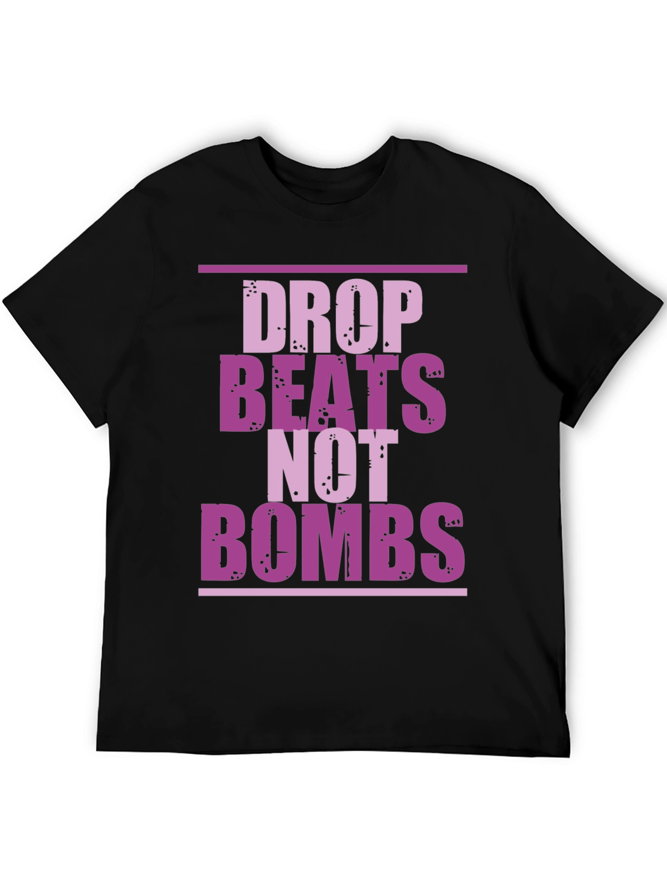 Camiseta Negra Drop Beats Not Bombs