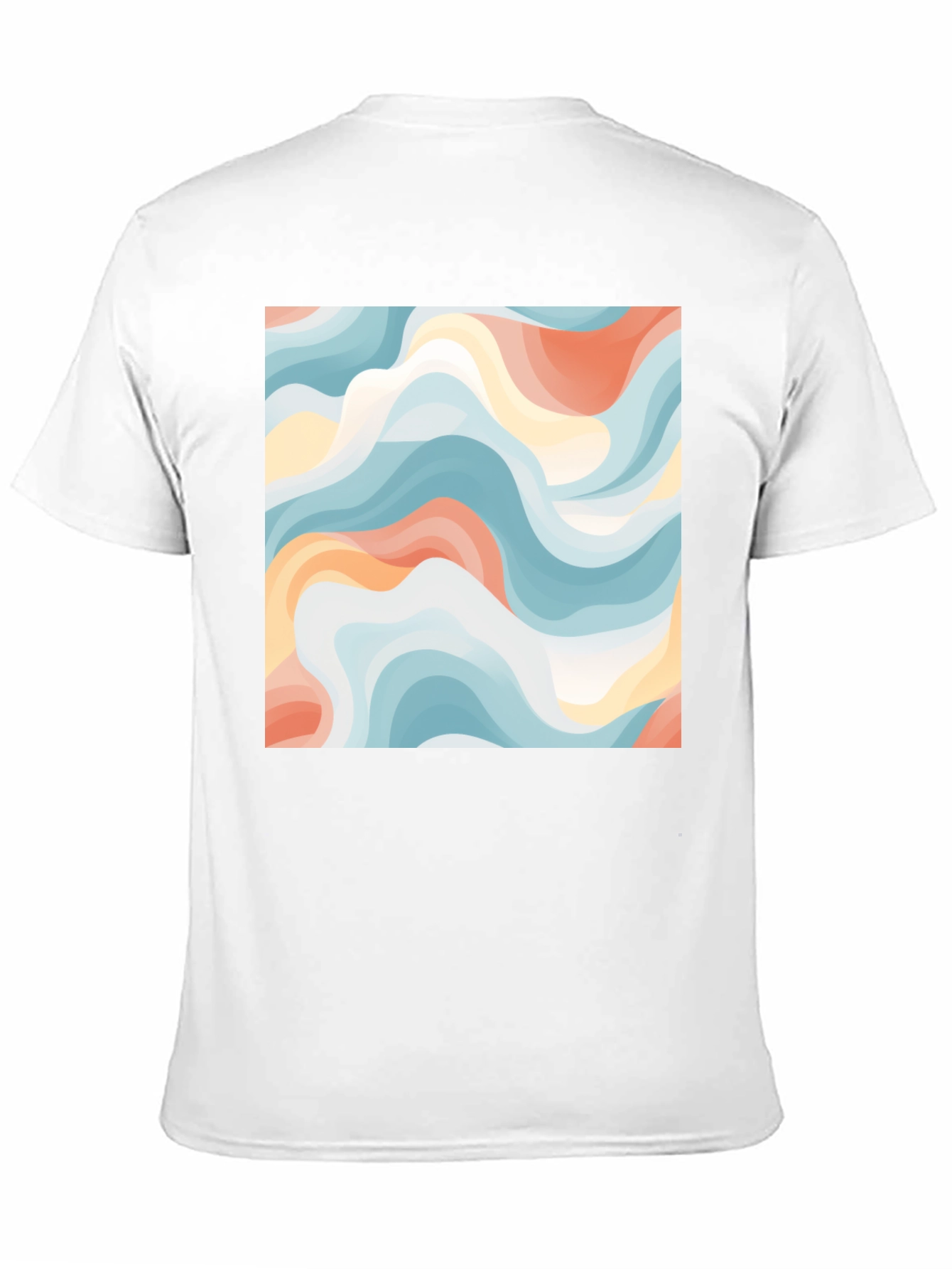 Camiseta Negra con Diseño Abstracto Ondulado