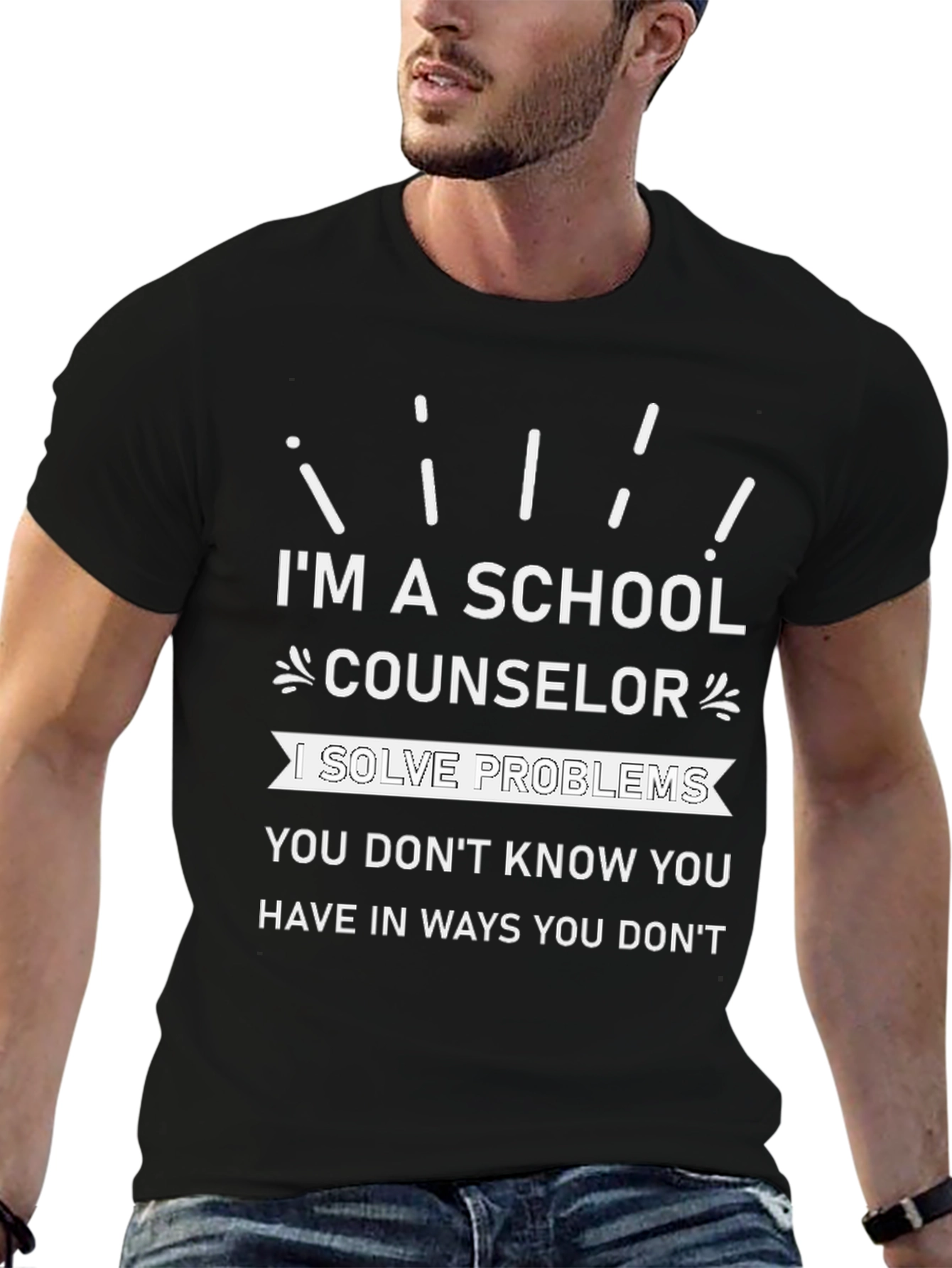 Camiseta Negra con Mensaje para Consejero Escolar