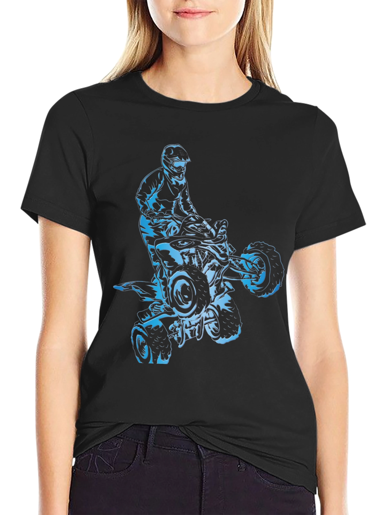 Camiseta Negra con Diseño de ATV Extremo