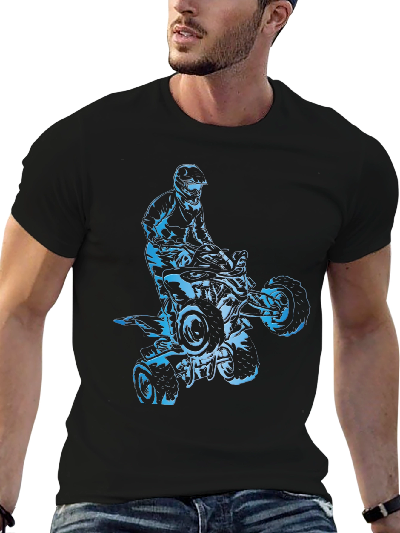 Camiseta Negra con Diseño de ATV Extremo