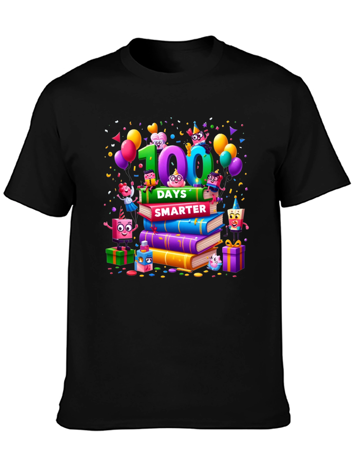 Camiseta Negra 100 Días Más Inteligente