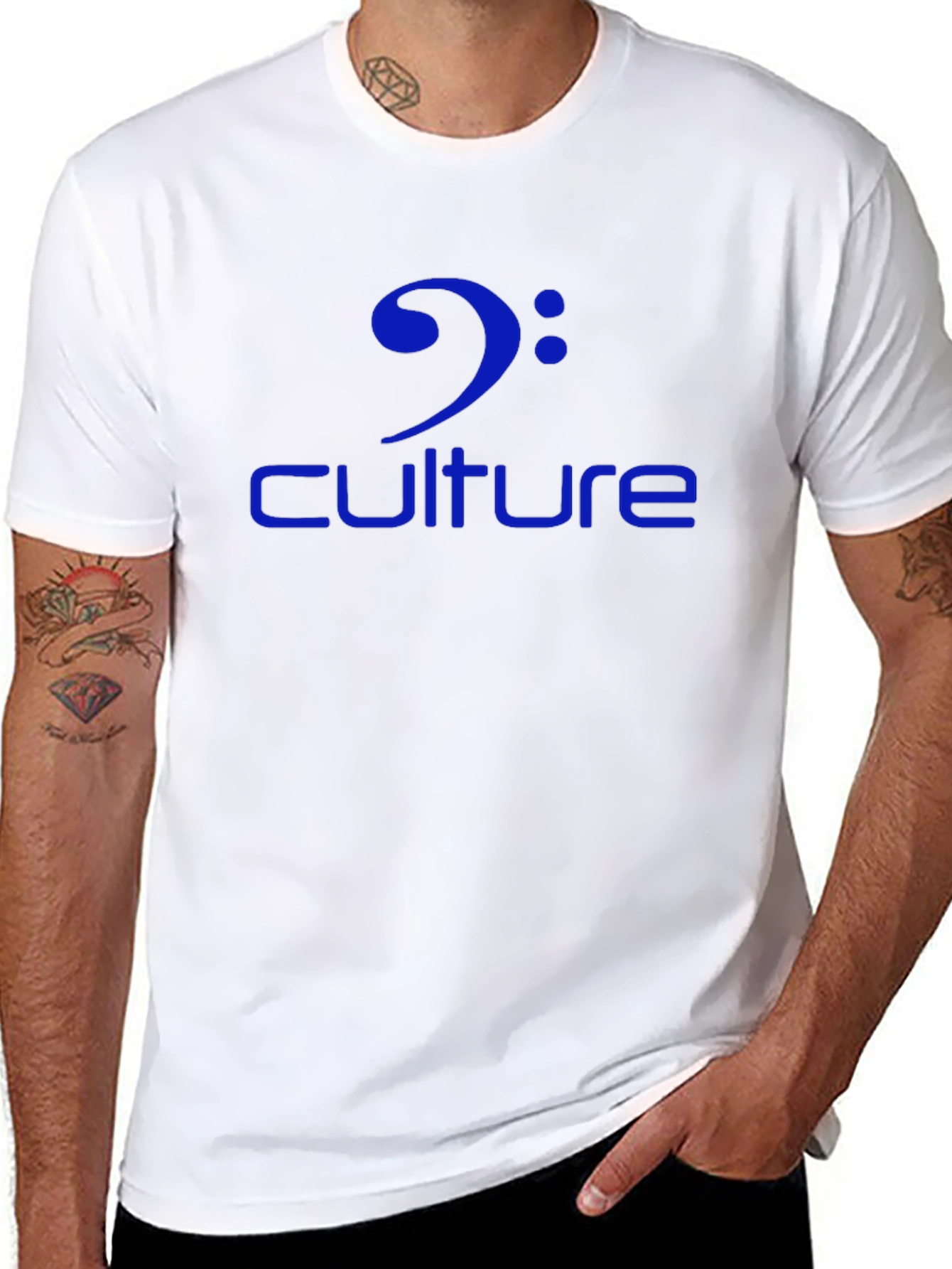 Camiseta Negra Culture Clave de Fa Azul