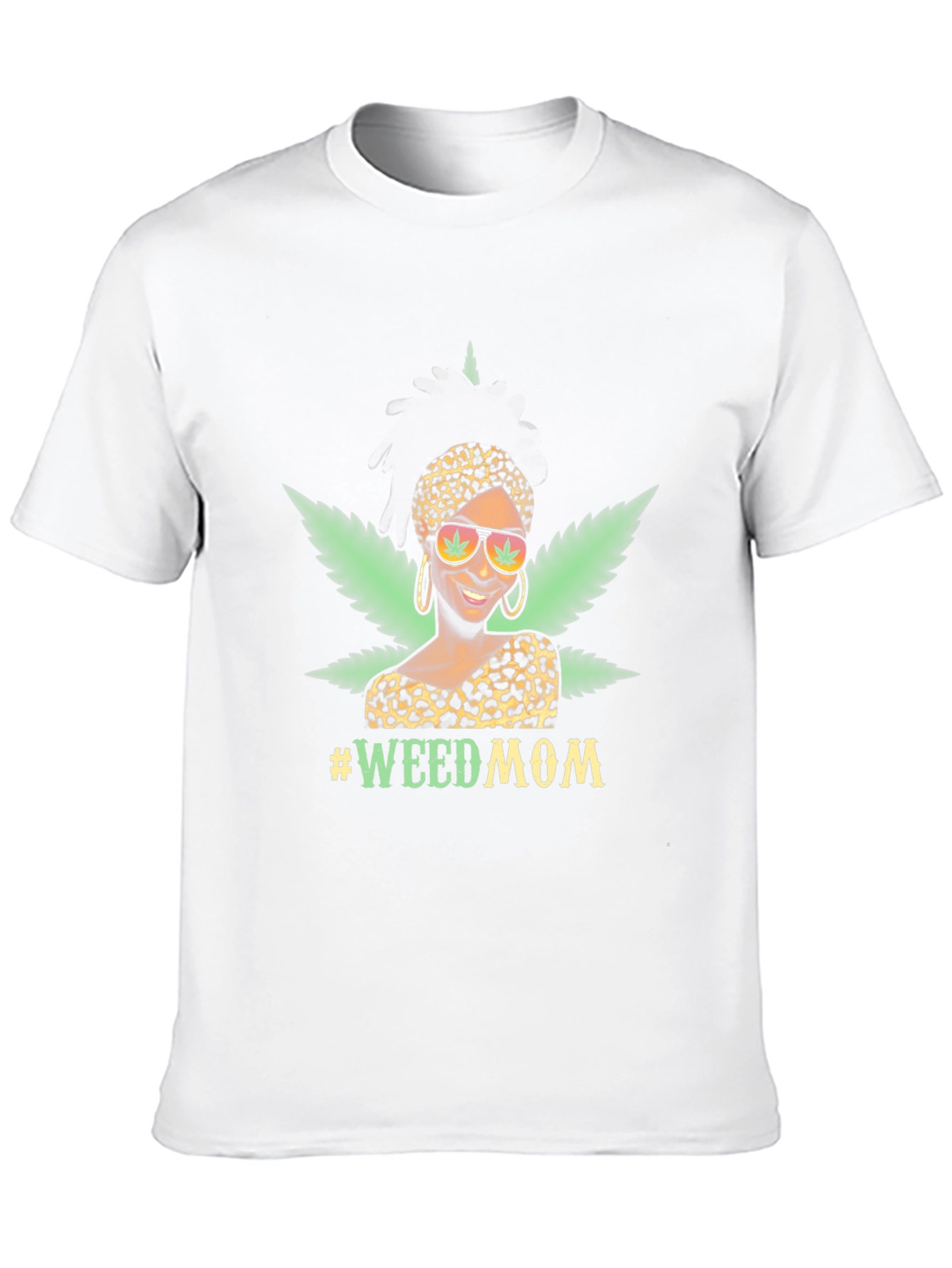 Camiseta Negra #WeedMom Diseño Gráfico Divertido
