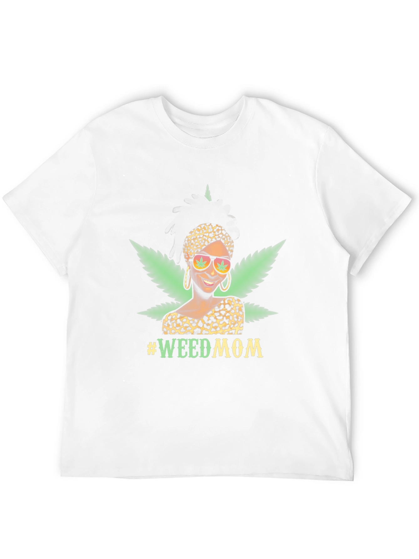 Camiseta Negra #WeedMom Diseño Gráfico Divertido