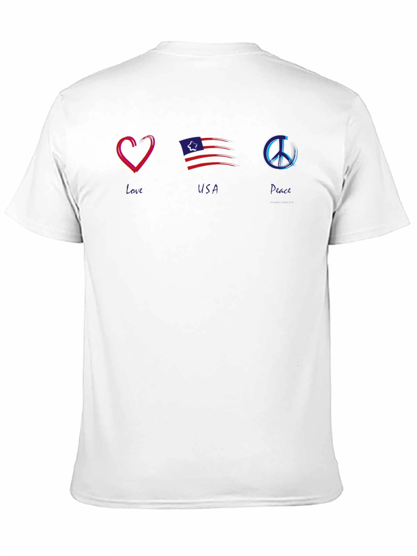Camiseta Negra con Diseño Amor USA y Paz
