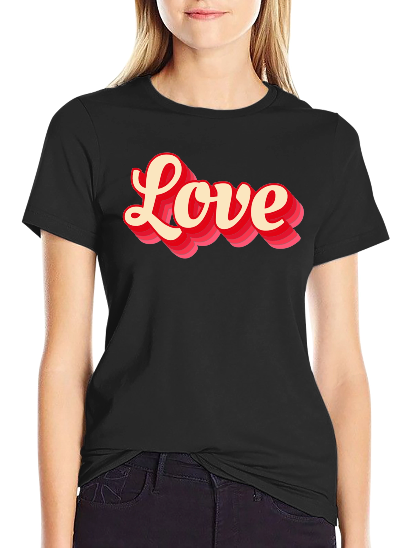 Camiseta Negra con Diseño Love