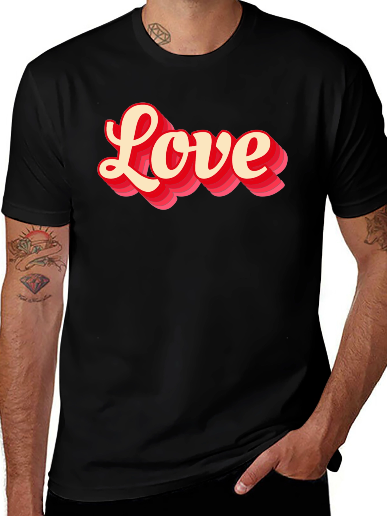 Camiseta Negra con Diseño Love