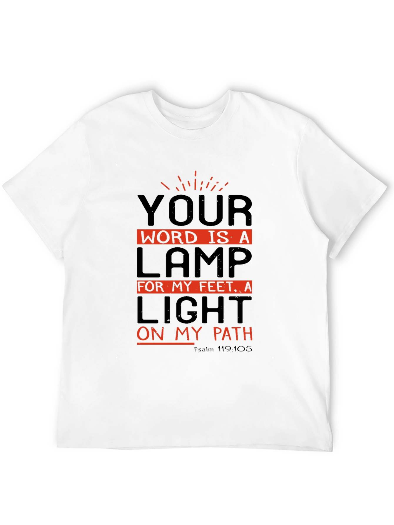 Camiseta Negra con Diseño Inspirador de Salmos