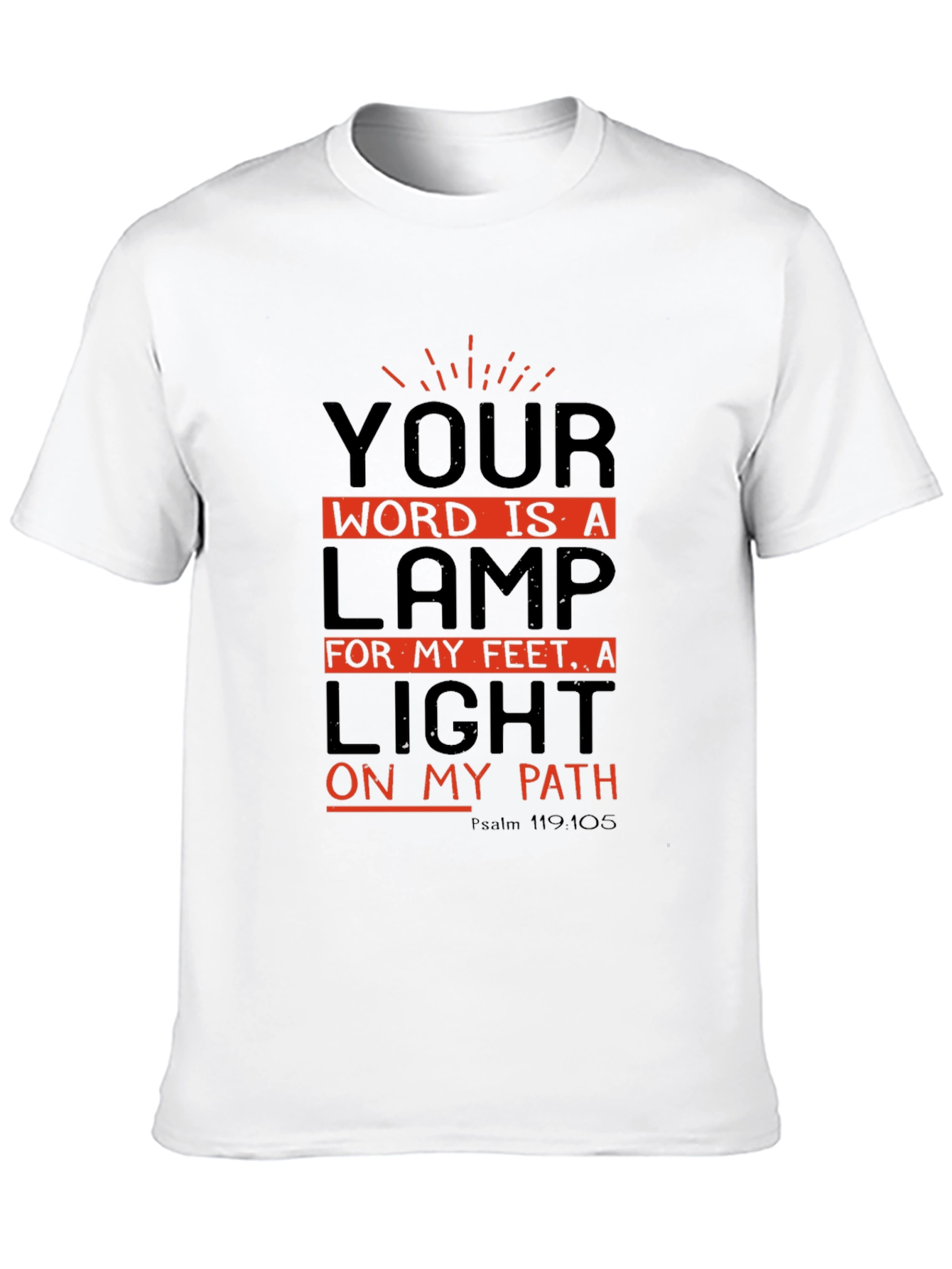 Camiseta Negra con Diseño Inspirador de Salmos