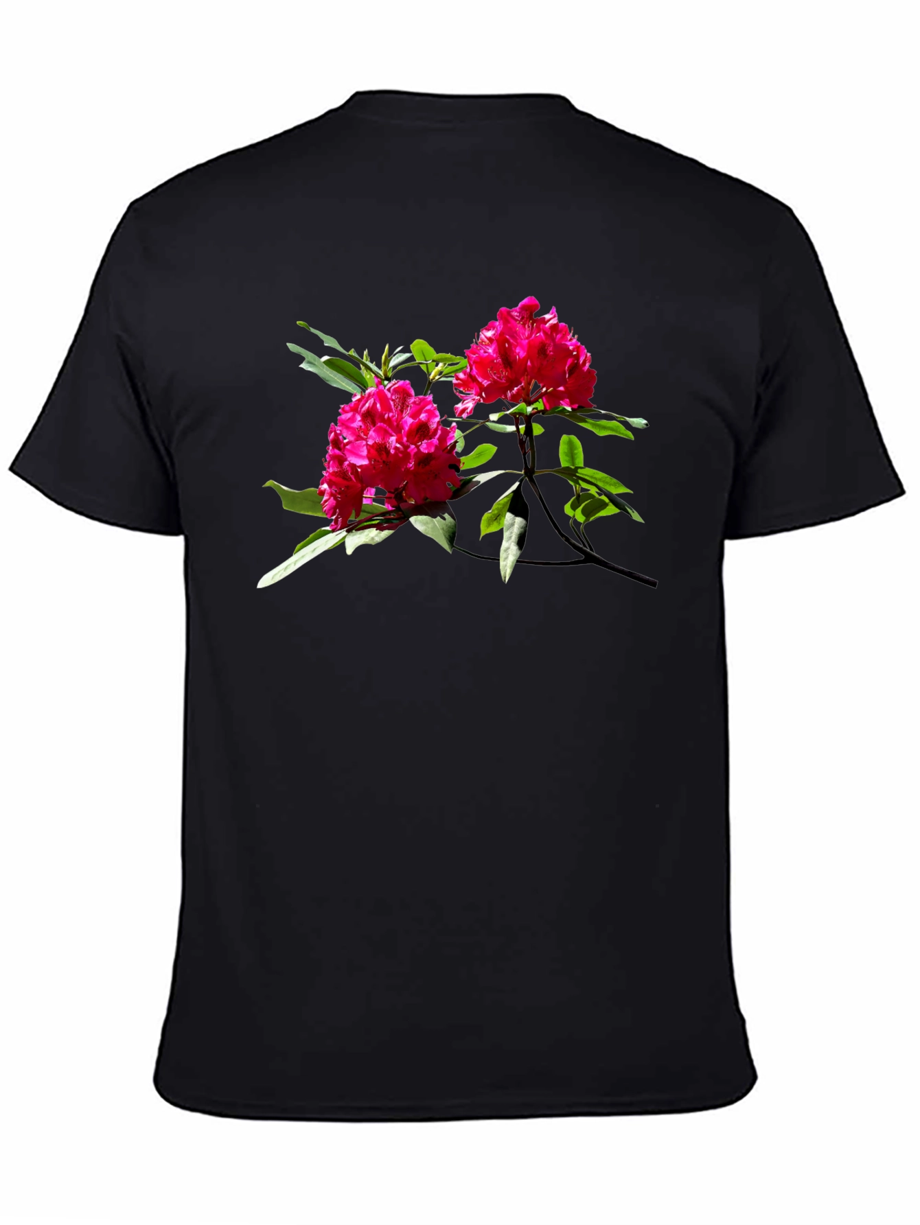 Camiseta Negra con Flores Rosadas