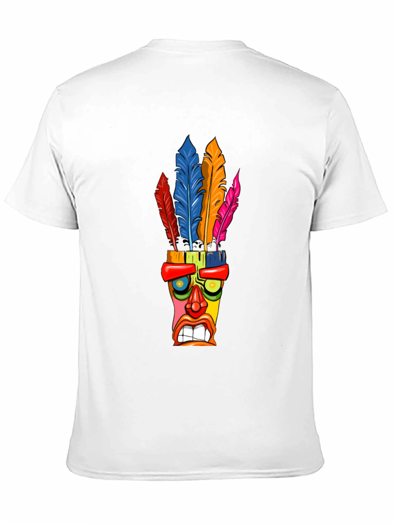 Camiseta Negra con Diseño Tiki Tribal
