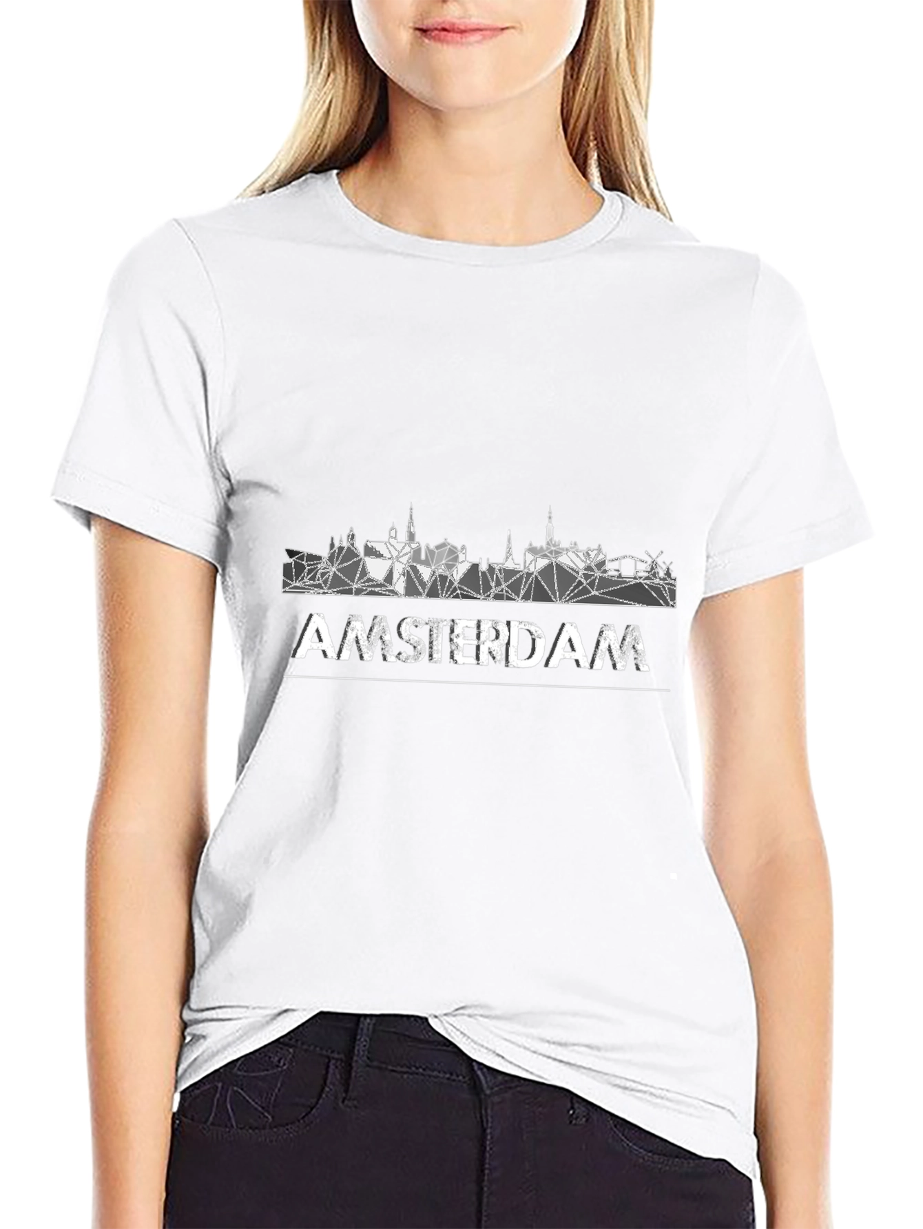Camiseta Negra Hombre - Diseño Amsterdam