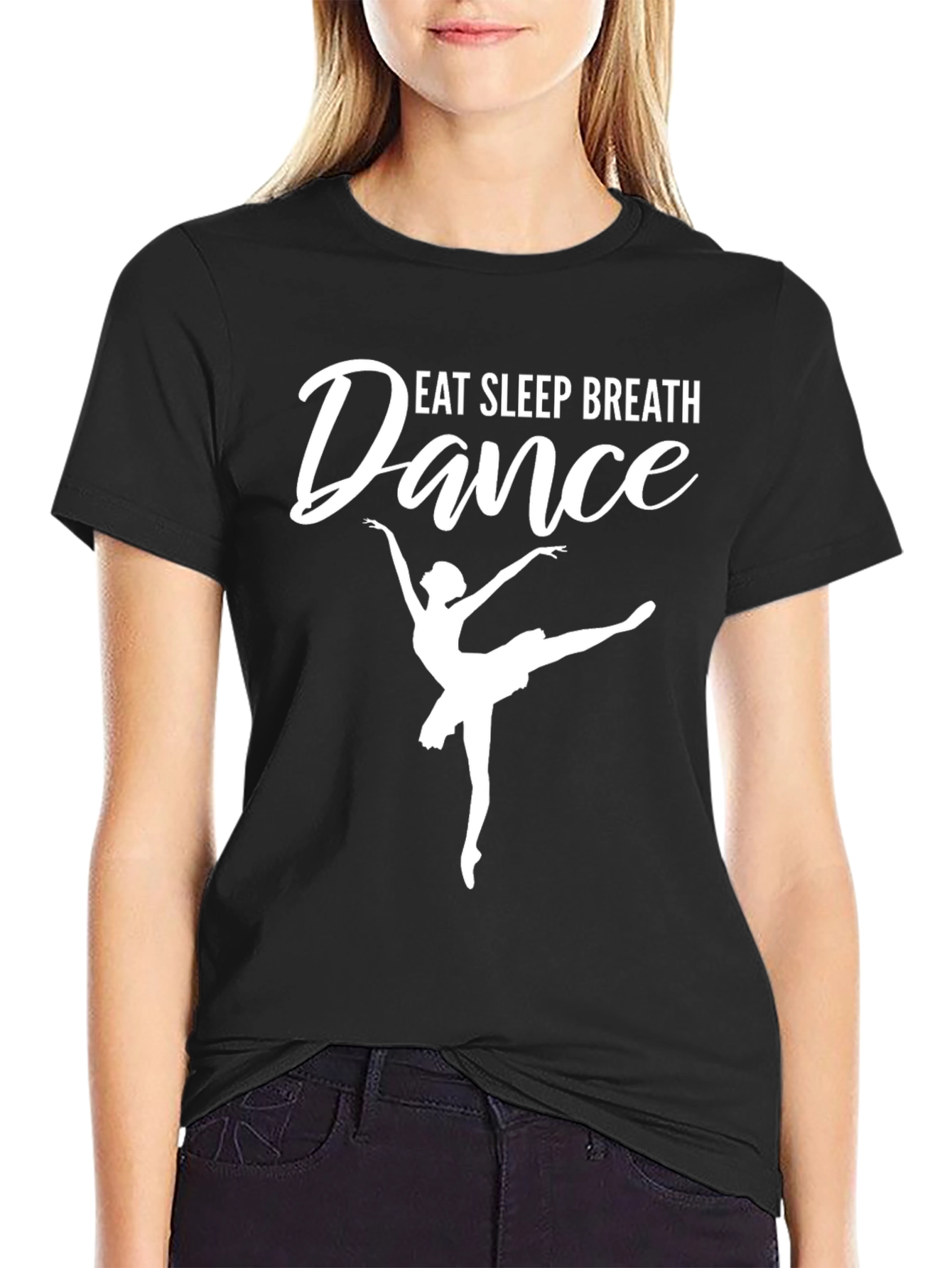 Camiseta Negra Eat Sleep Breath Dance