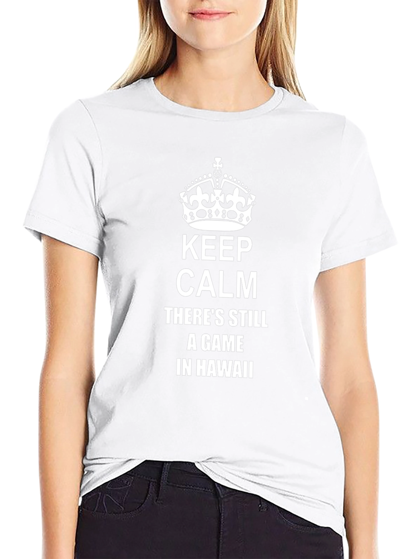 Camiseta Negra: Keep Calm Juego en Hawaii