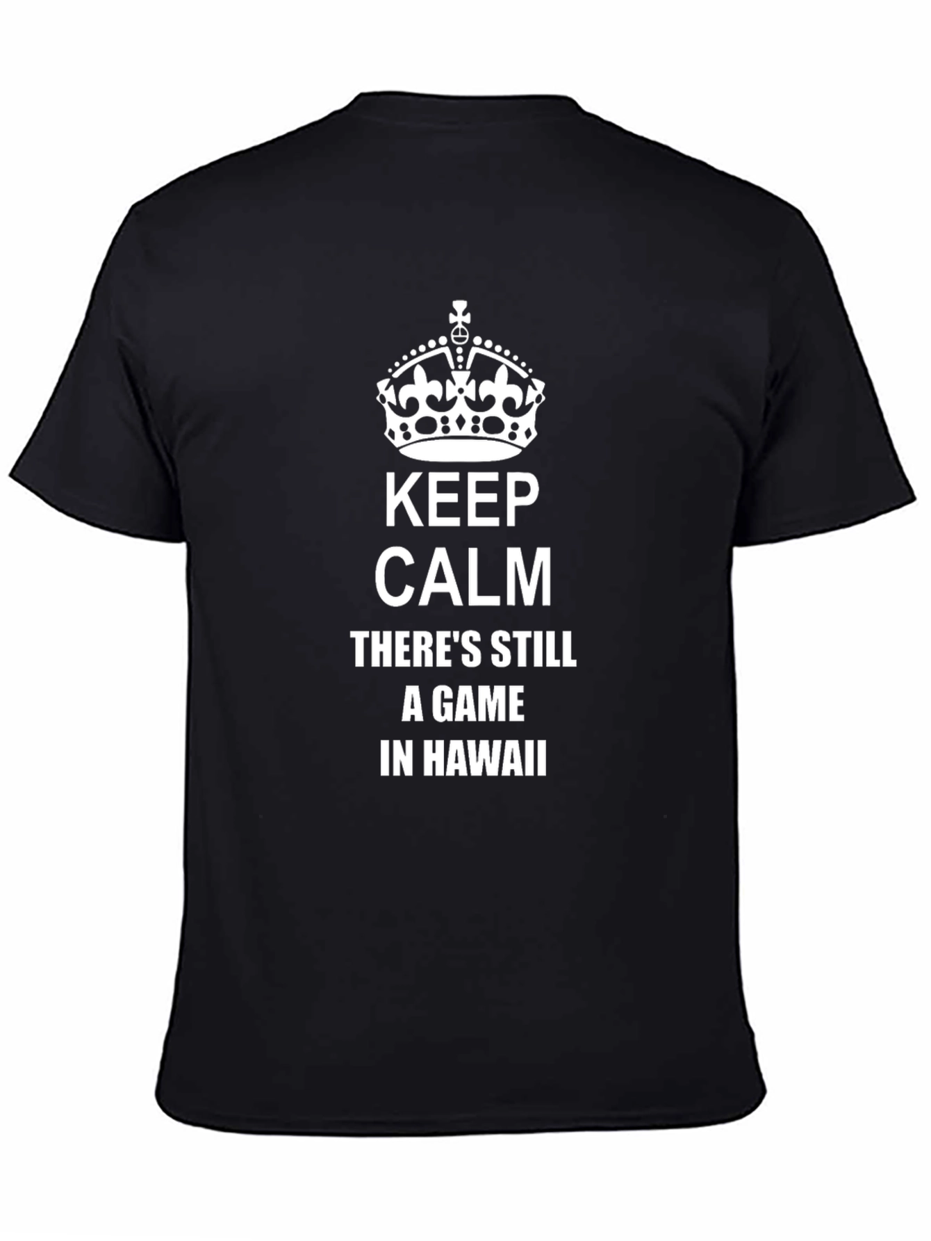 Camiseta Negra: Keep Calm Juego en Hawaii