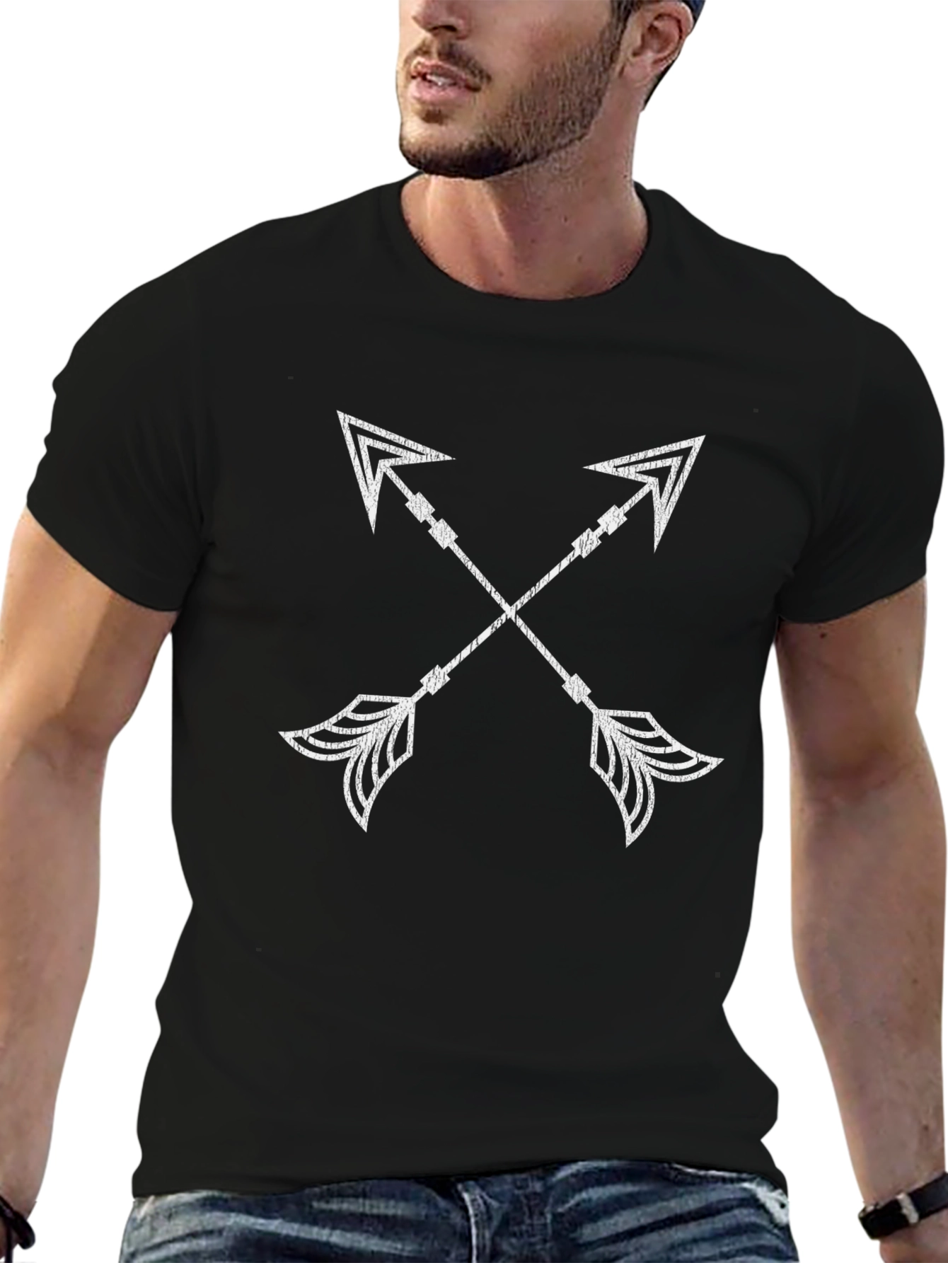 Camiseta Negra con Flechas Cruzadas