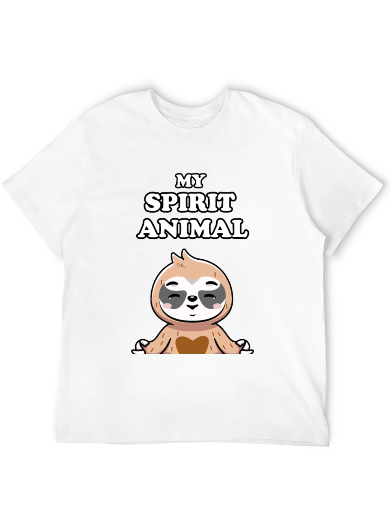 Camiseta Negra con Diseño de Perezoso Zen