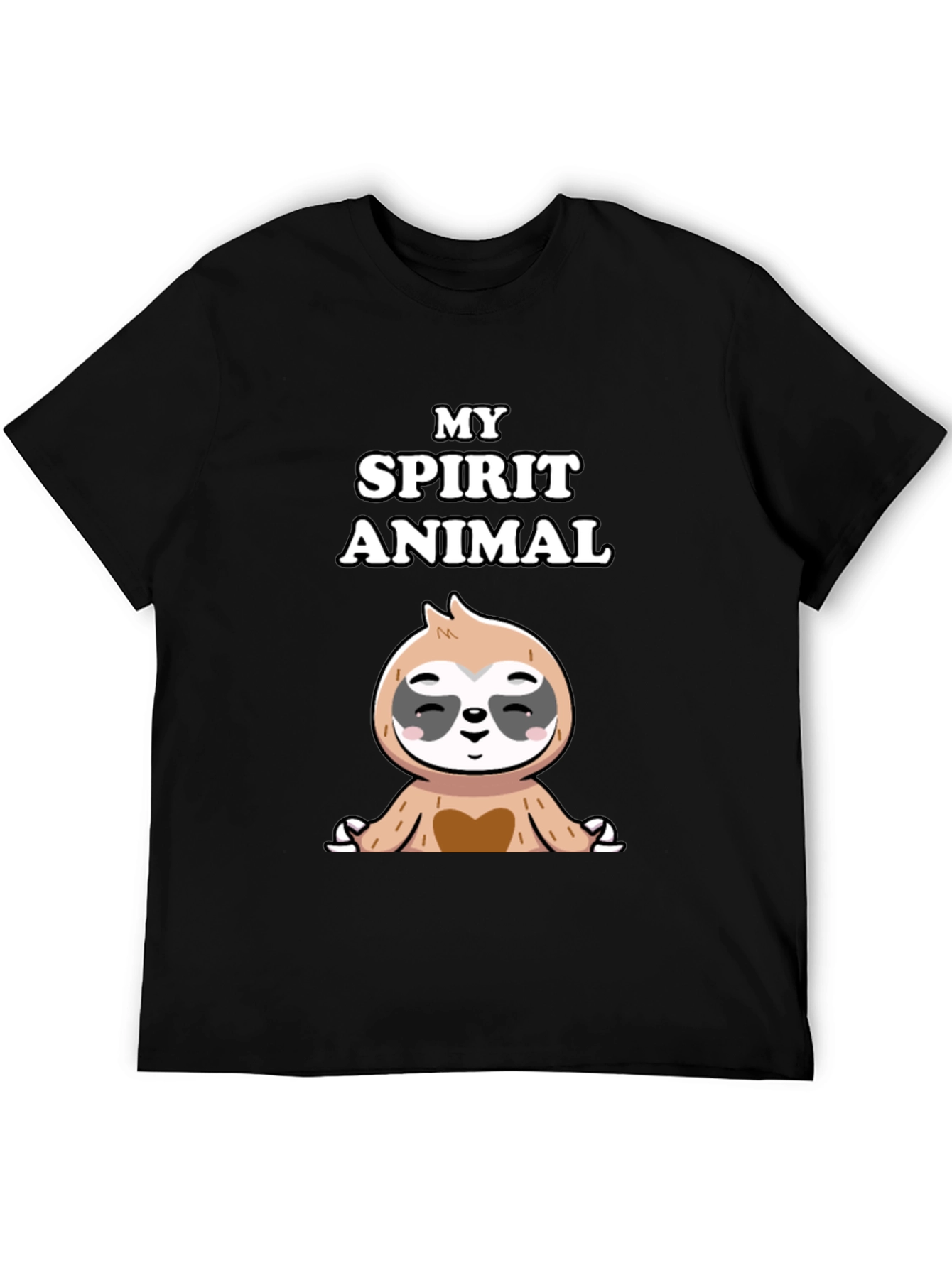 Camiseta Negra con Diseño de Perezoso Zen