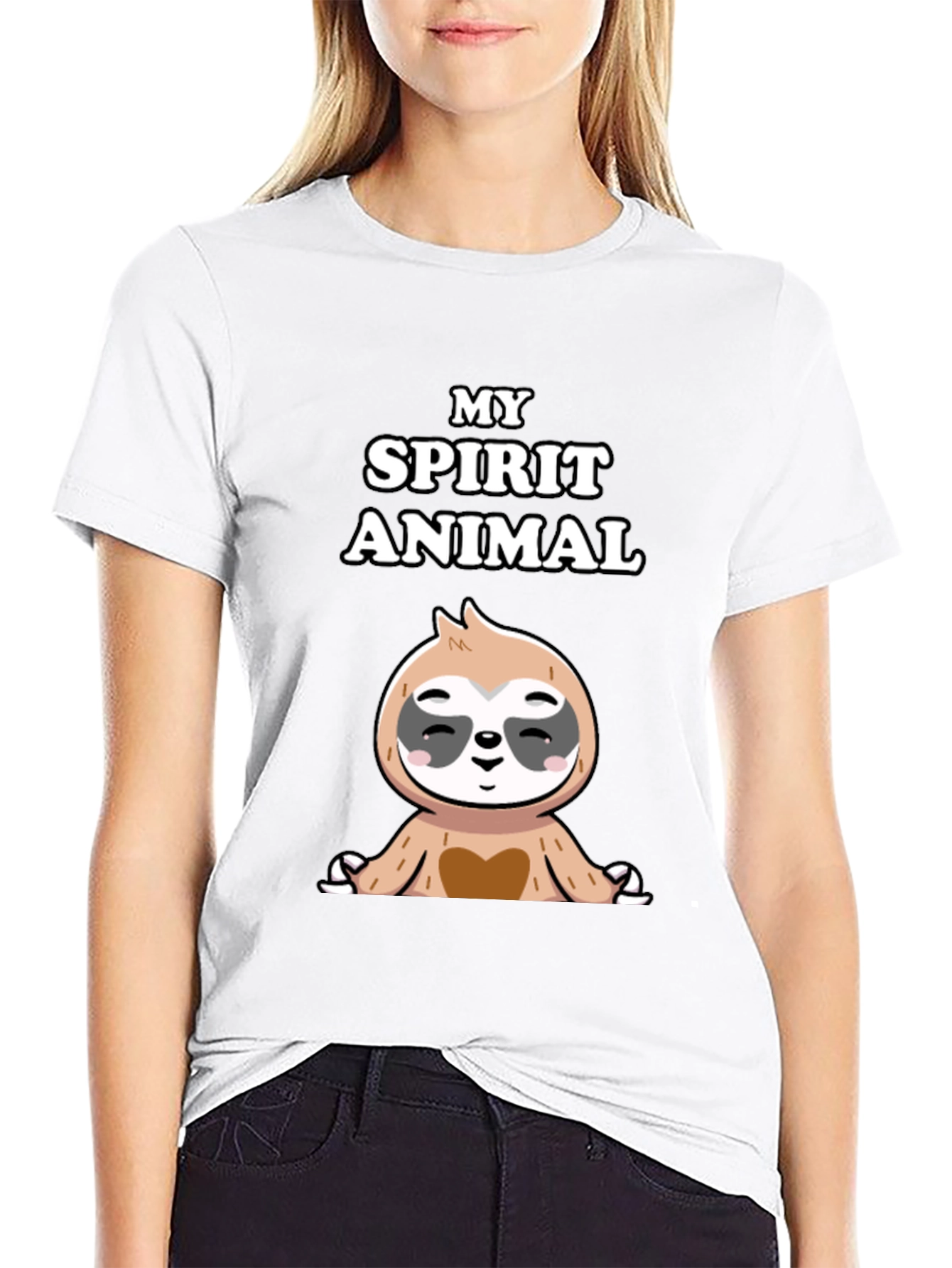 Camiseta Negra con Diseño de Perezoso Zen