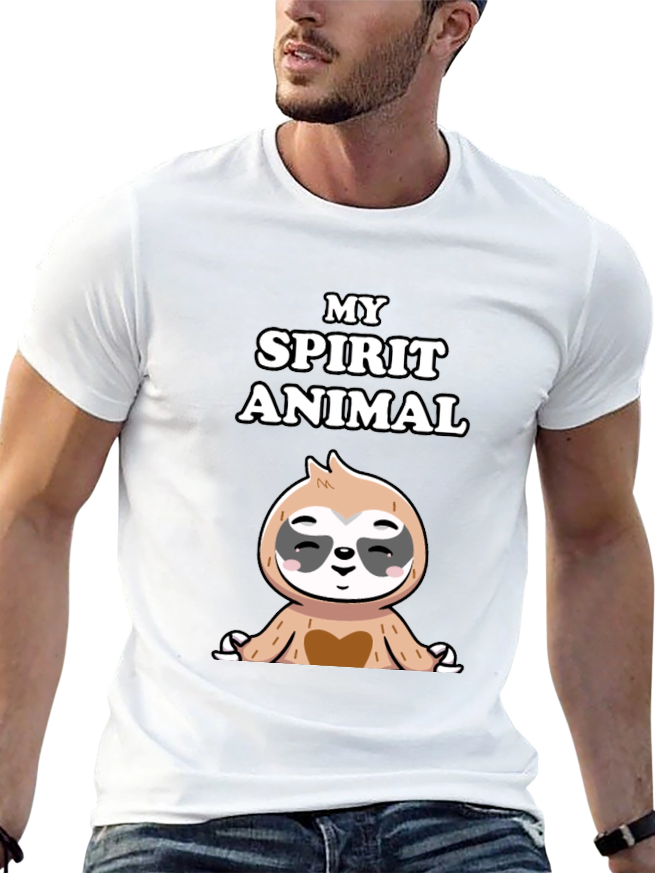 Camiseta Negra con Diseño de Perezoso Zen