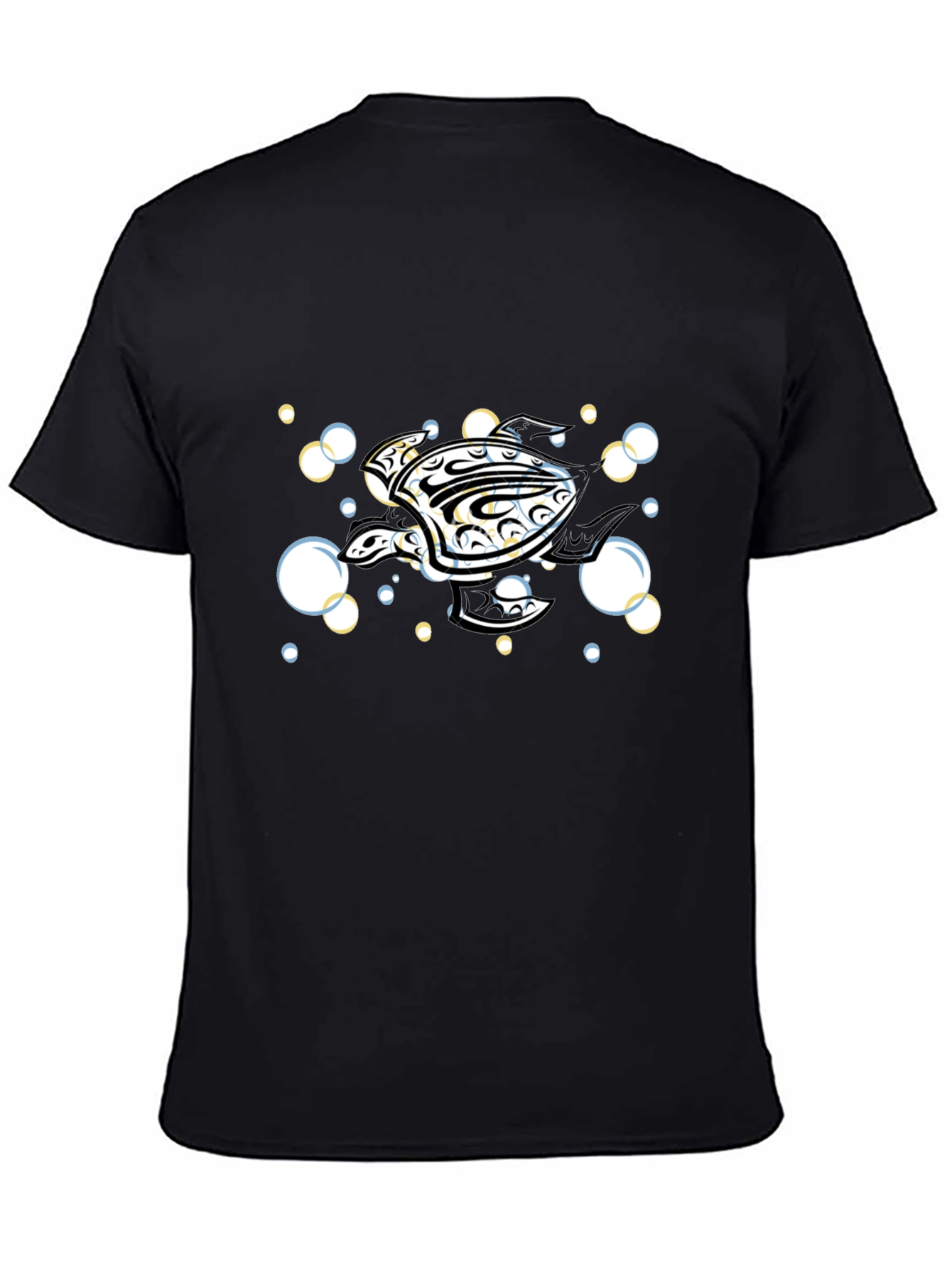 Camiseta Negra Tortuga Marina Tribal