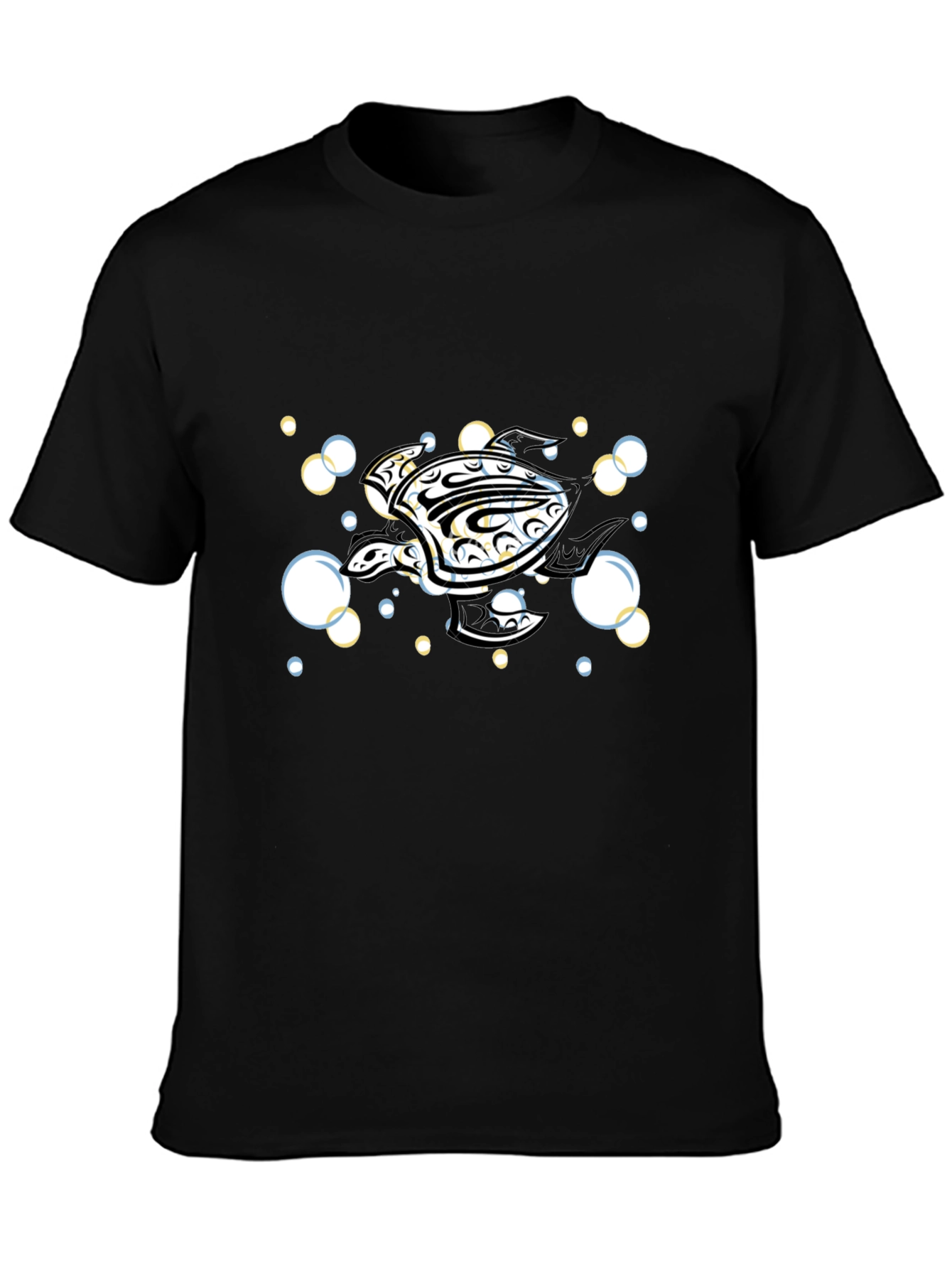 Camiseta Negra Tortuga Marina Tribal