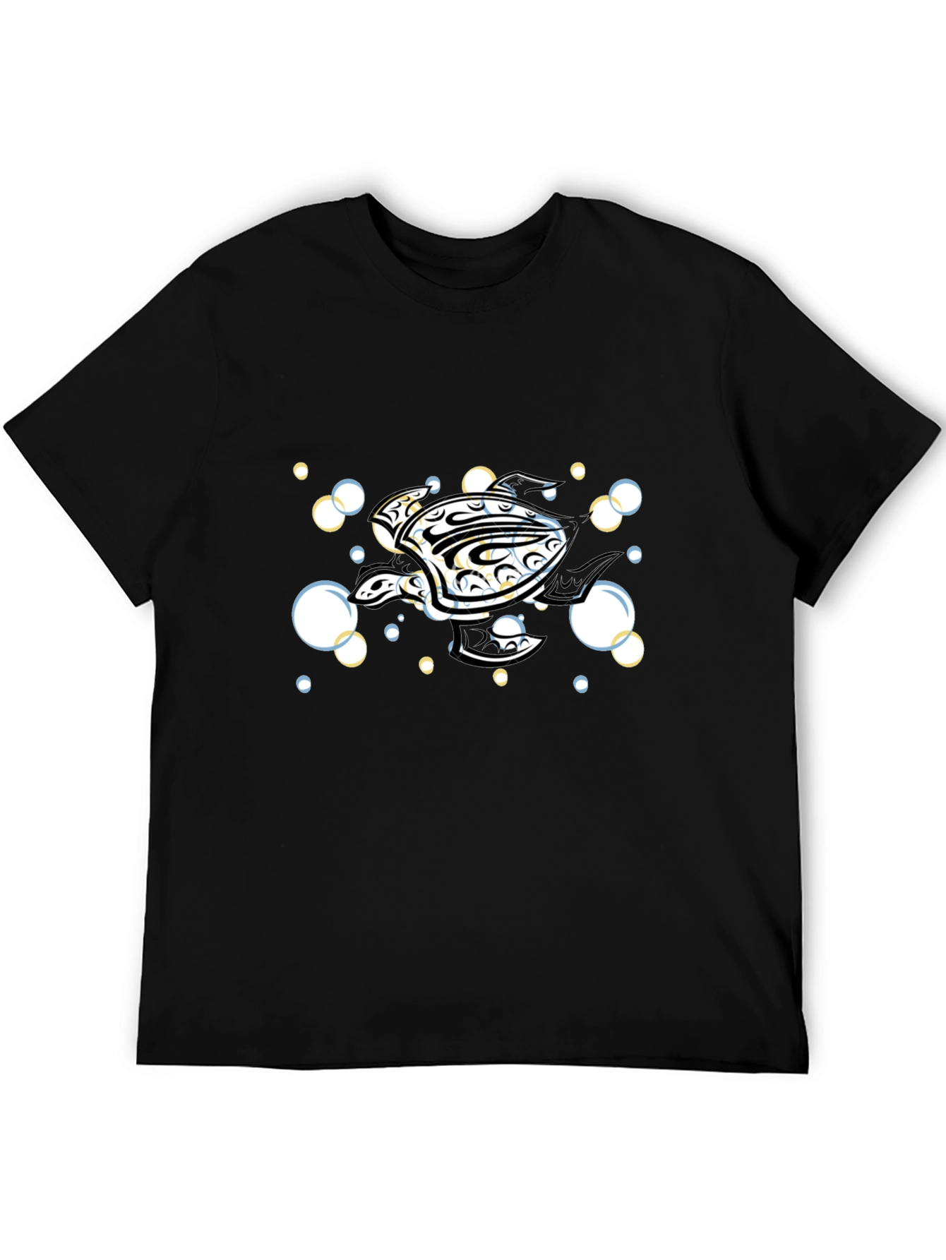 Camiseta Negra Tortuga Marina Tribal