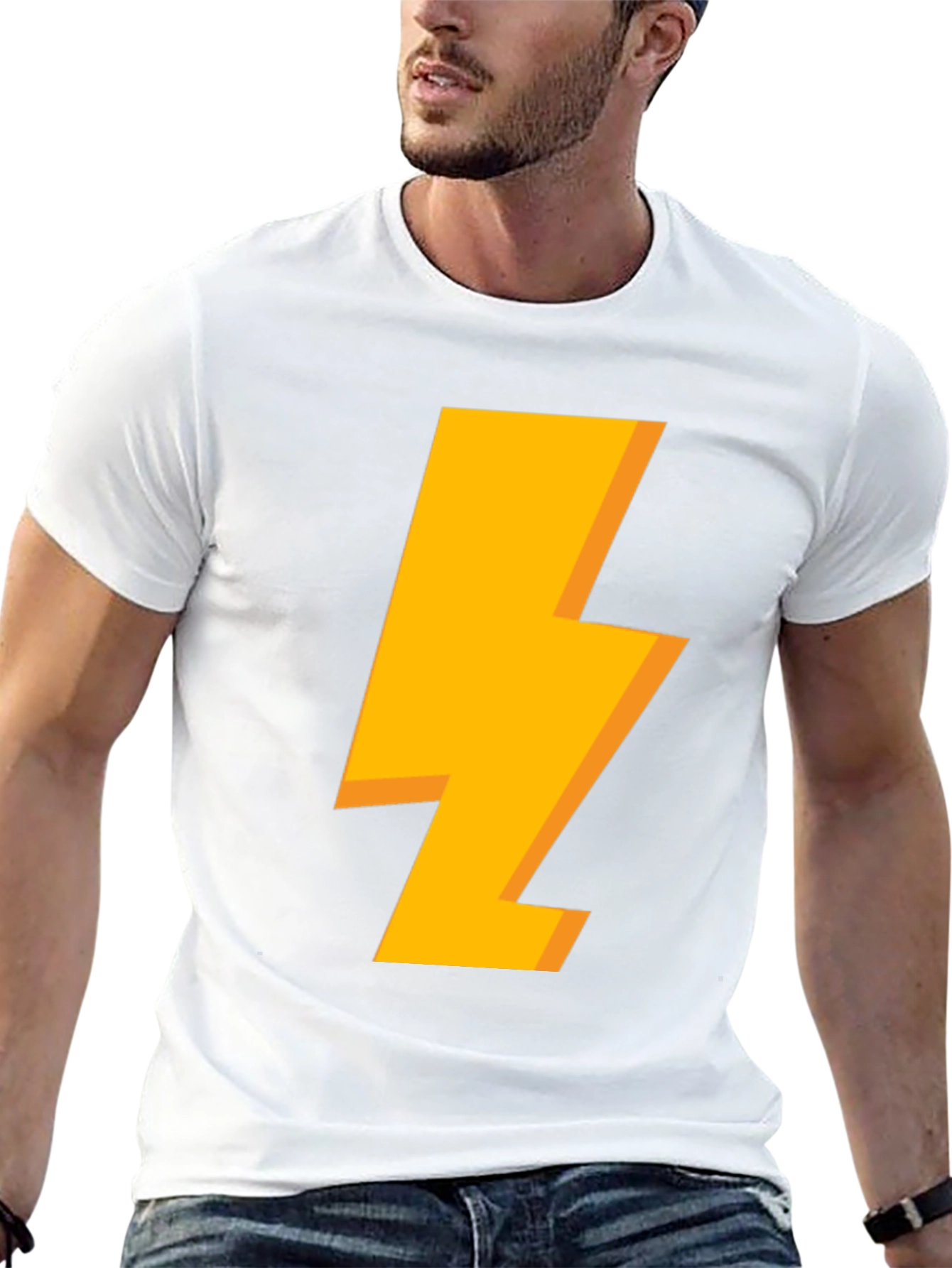 Camiseta Negra con Rayo Amarillo