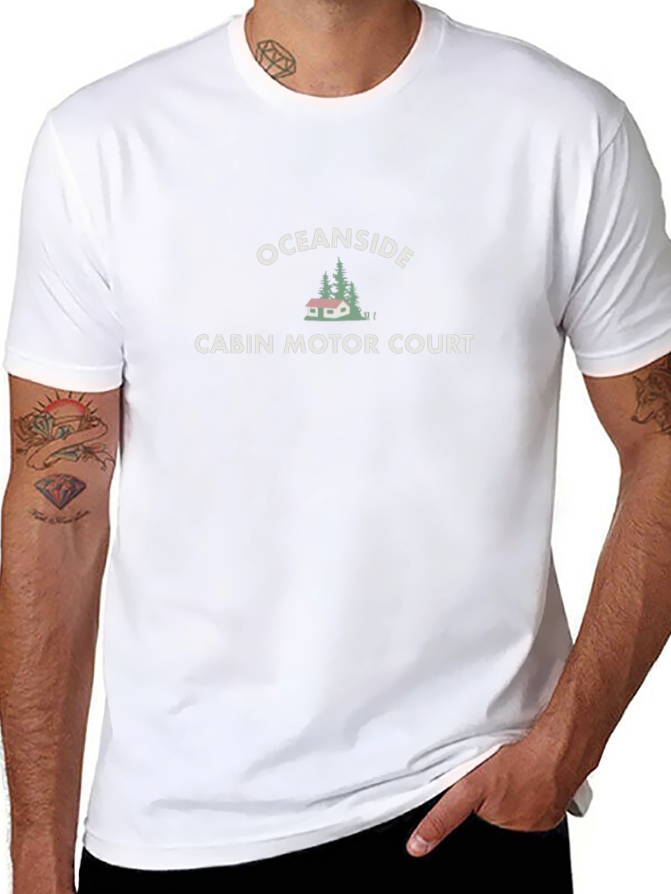 Camiseta Negra Oceanside Cabin Motor Court