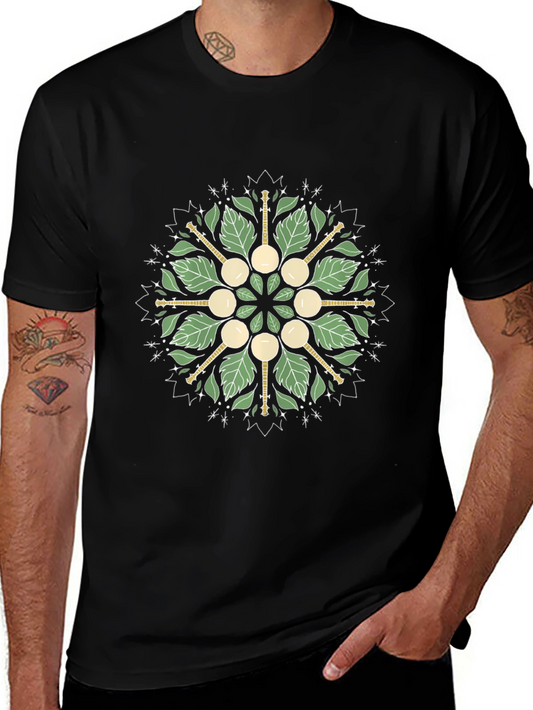 Camiseta Negra con Diseño Mandala de Banyo