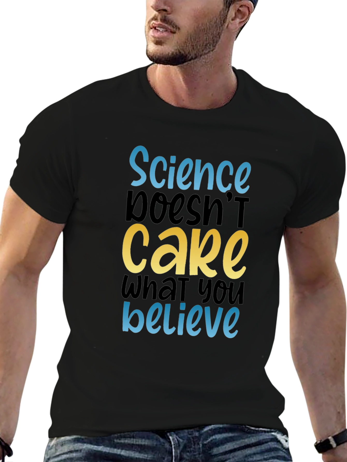 Camiseta Negra con Mensaje Científico