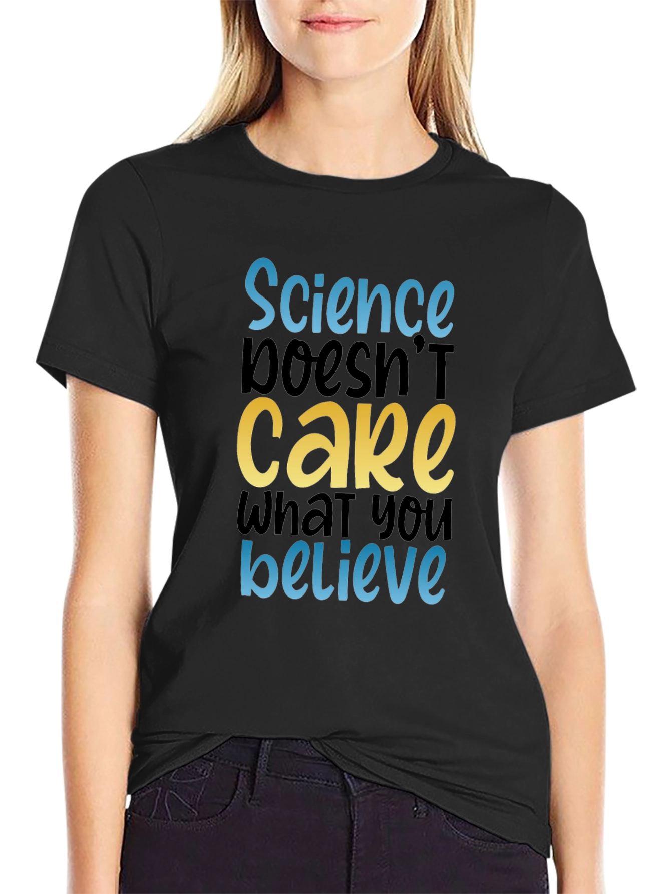 Camiseta Negra con Mensaje Científico