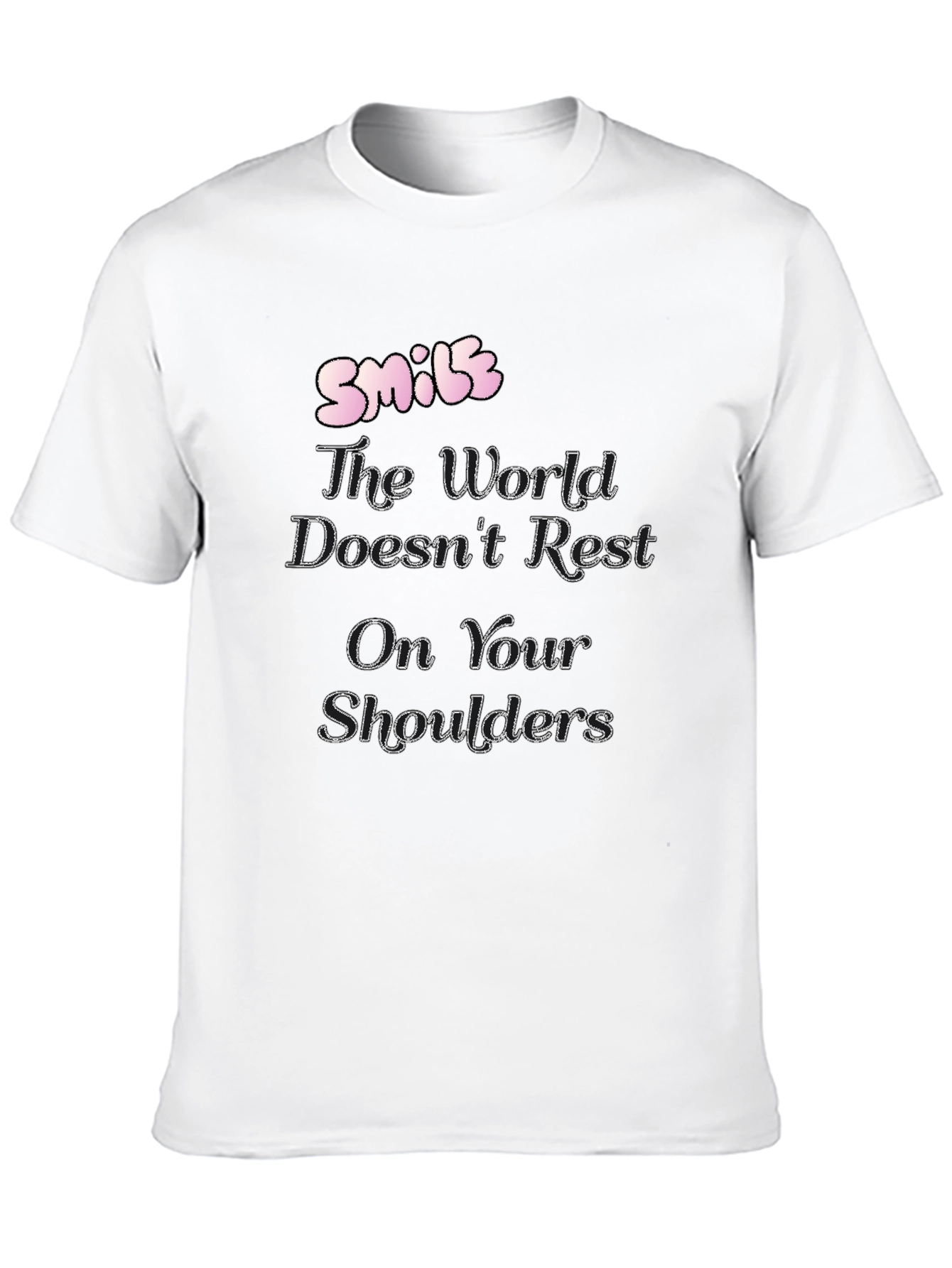 Camiseta Negra Hombre con Diseño Smile Inspirador