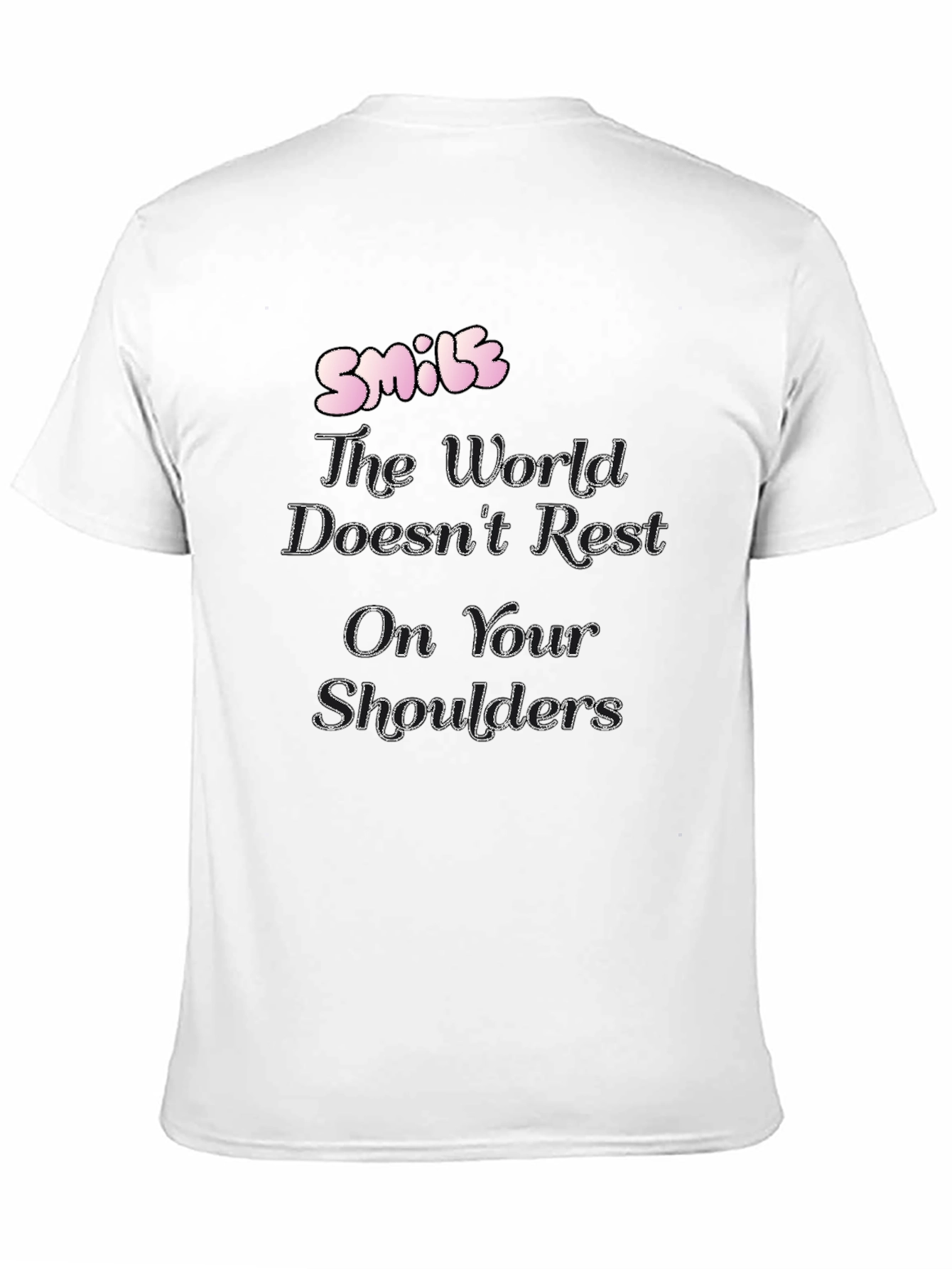 Camiseta Negra Hombre con Diseño Smile Inspirador