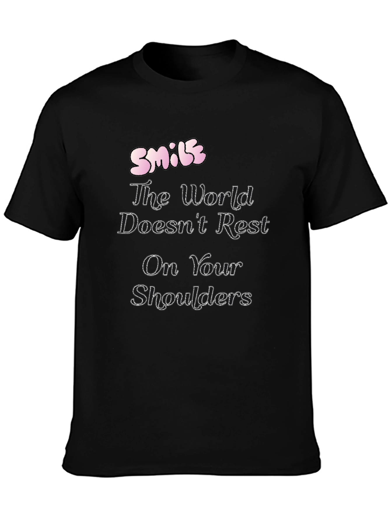 Camiseta Negra Hombre con Diseño Smile Inspirador