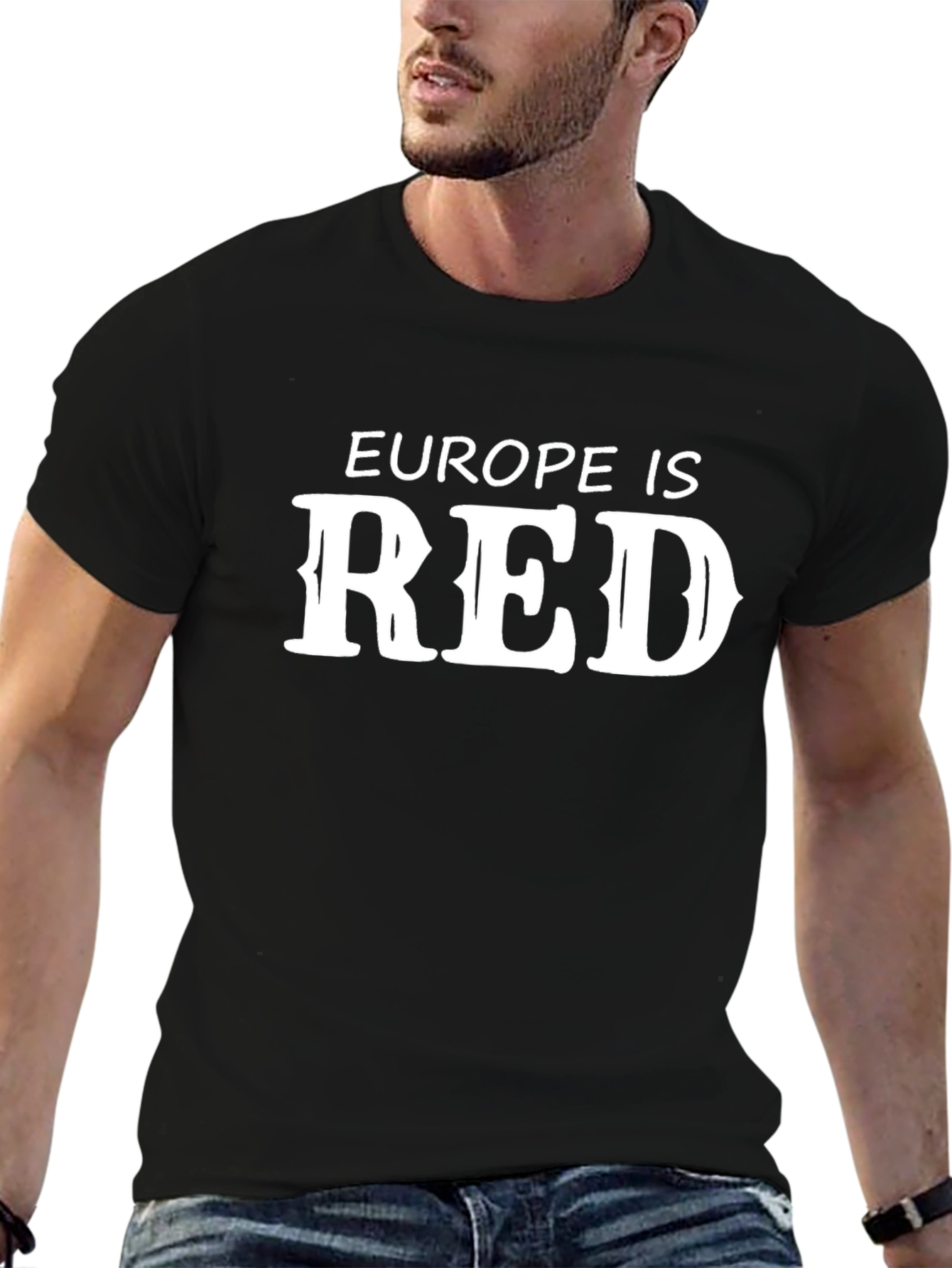 Camiseta Negra Europa es Roja - Diseño Original