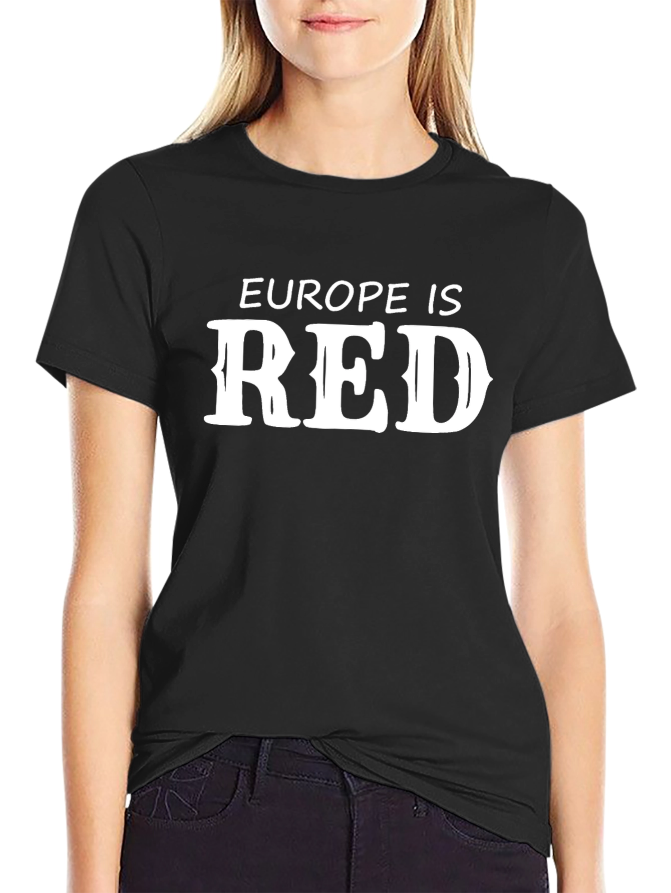 Camiseta Negra Europa es Roja - Diseño Original