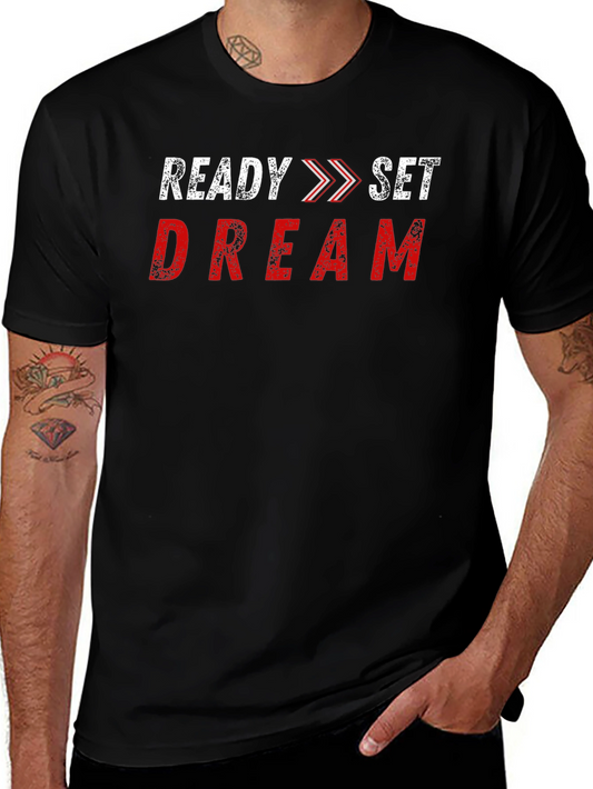 Camiseta Negra Ready Set Dream Algodón Casual
