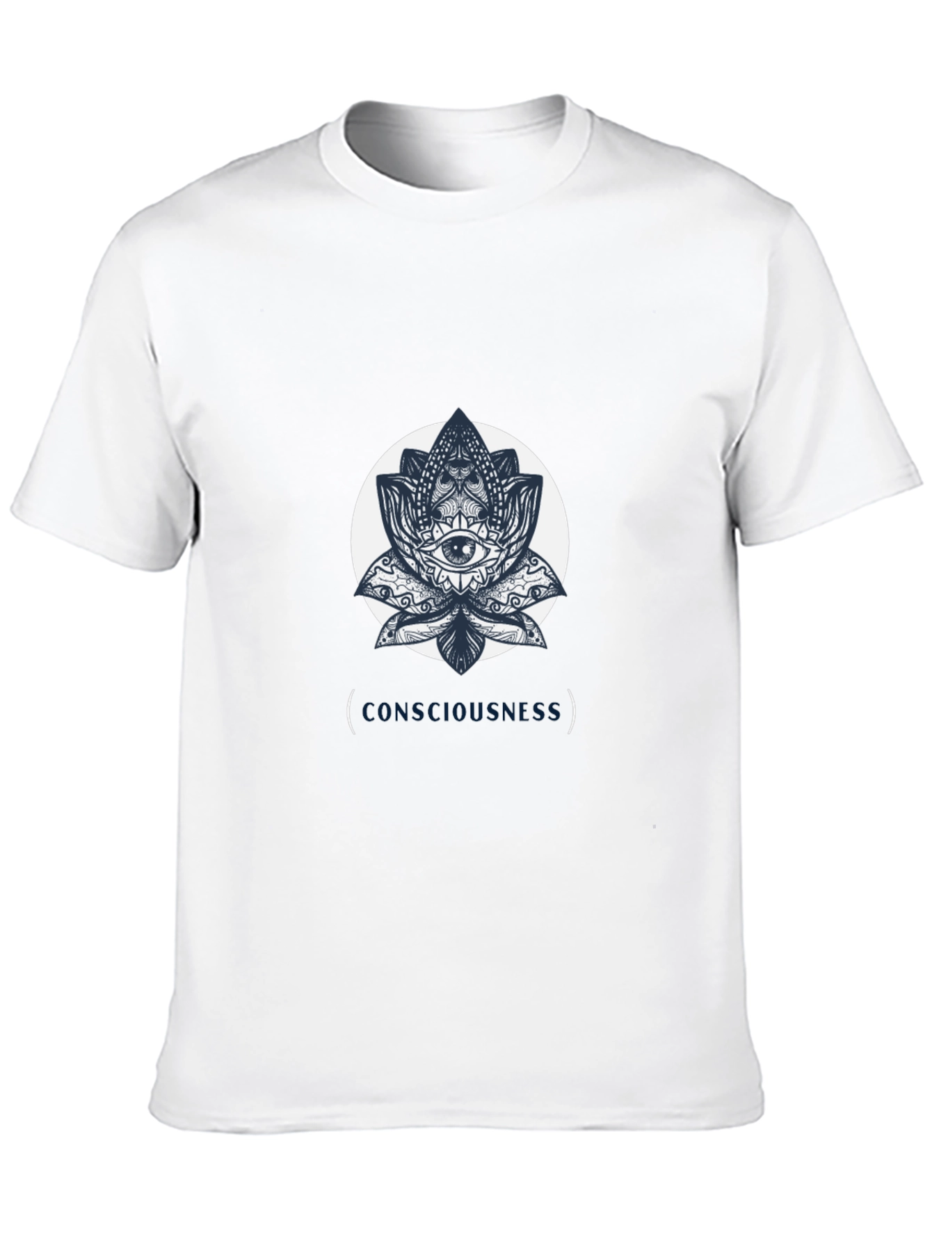 Camiseta Negra con Diseño de Loto y Ojo