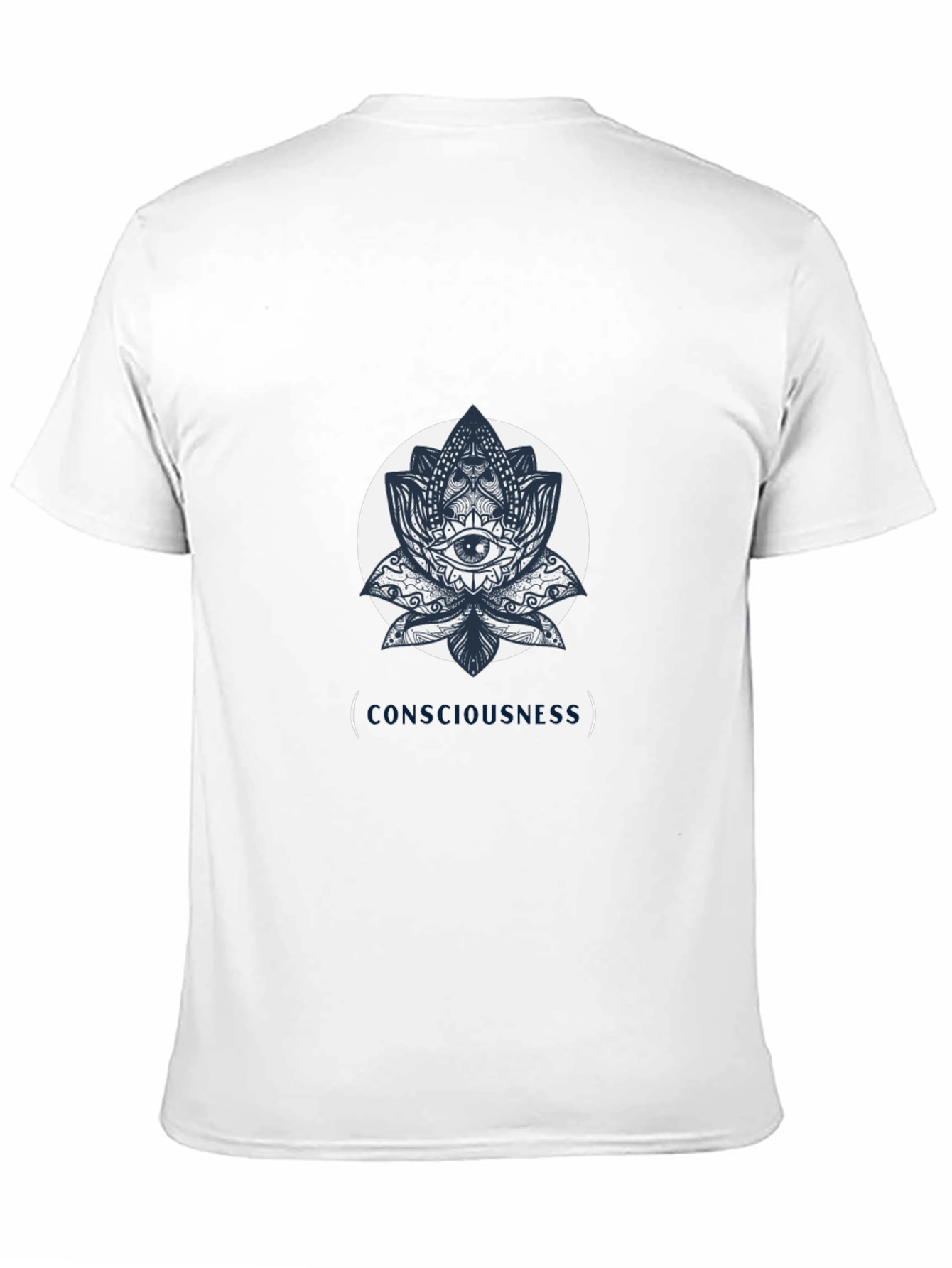 Camiseta Negra con Diseño de Loto y Ojo