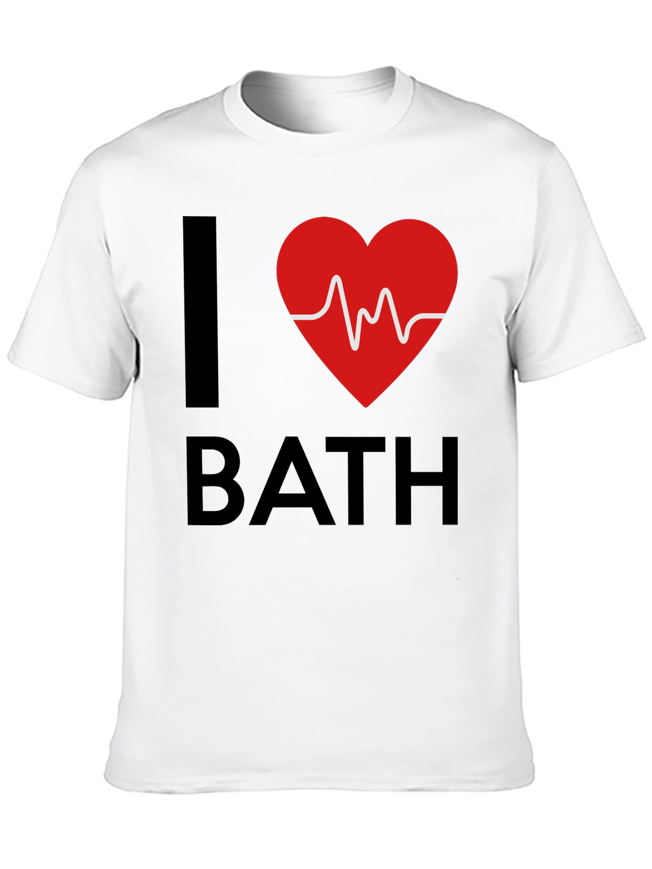 Camiseta Negra I Heart Bath con Diseño de Latido