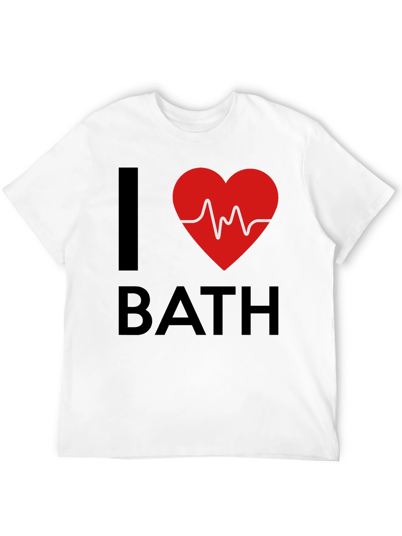 Camiseta Negra I Heart Bath con Diseño de Latido