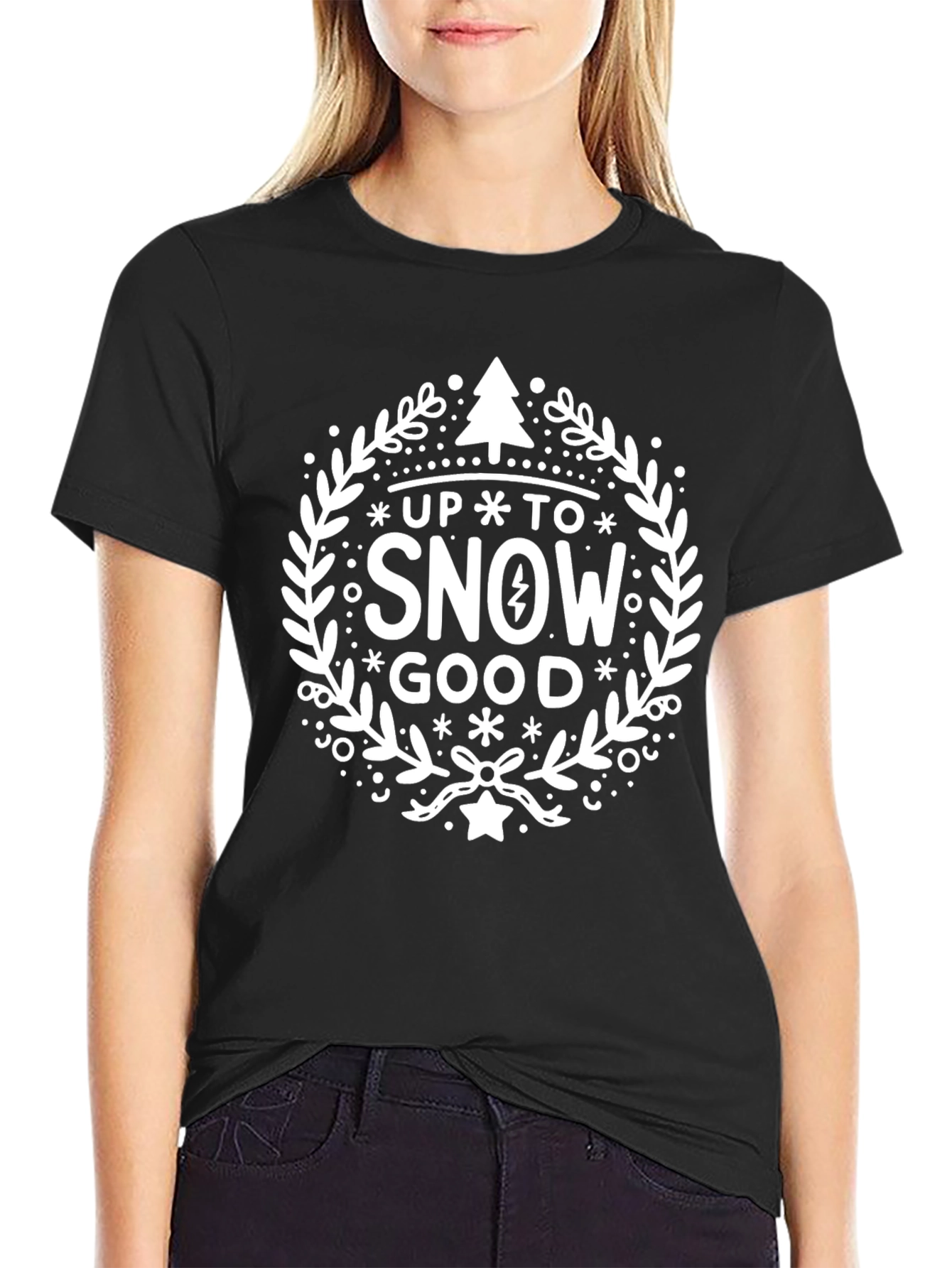 Camiseta Negra Up To Snow Good Festiva