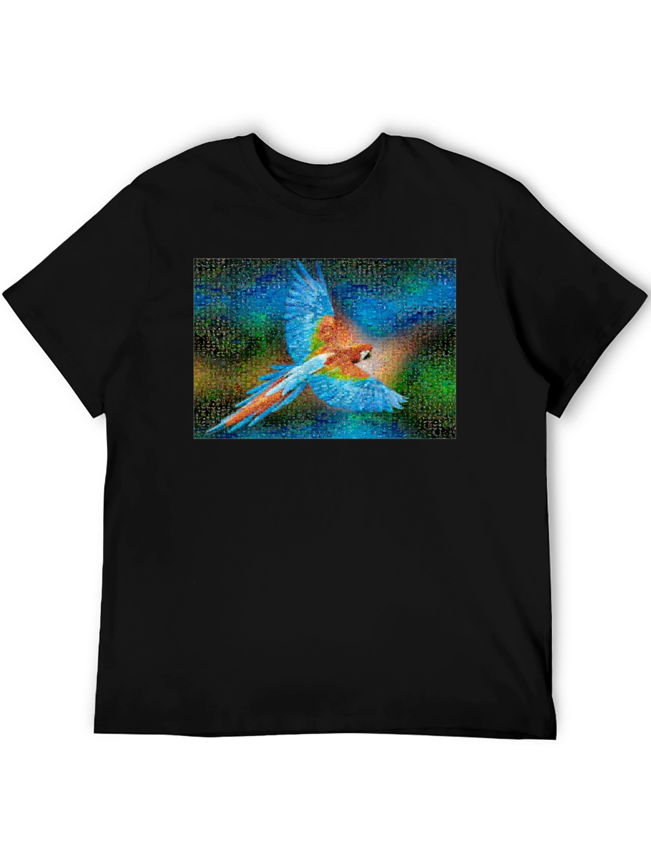 Camiseta Negra con Diseño de Guacamayo