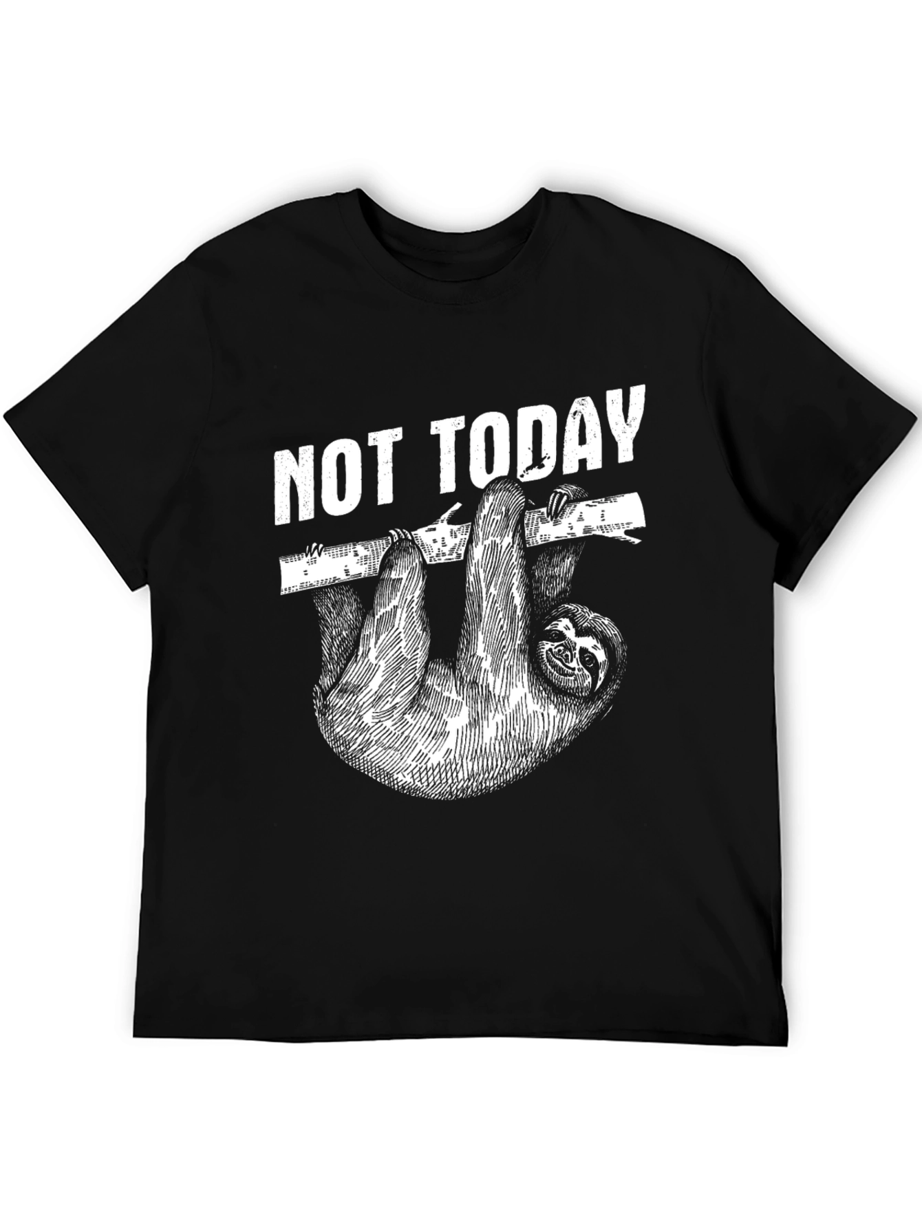 Camiseta Negra Not Today con Diseño de Perezoso