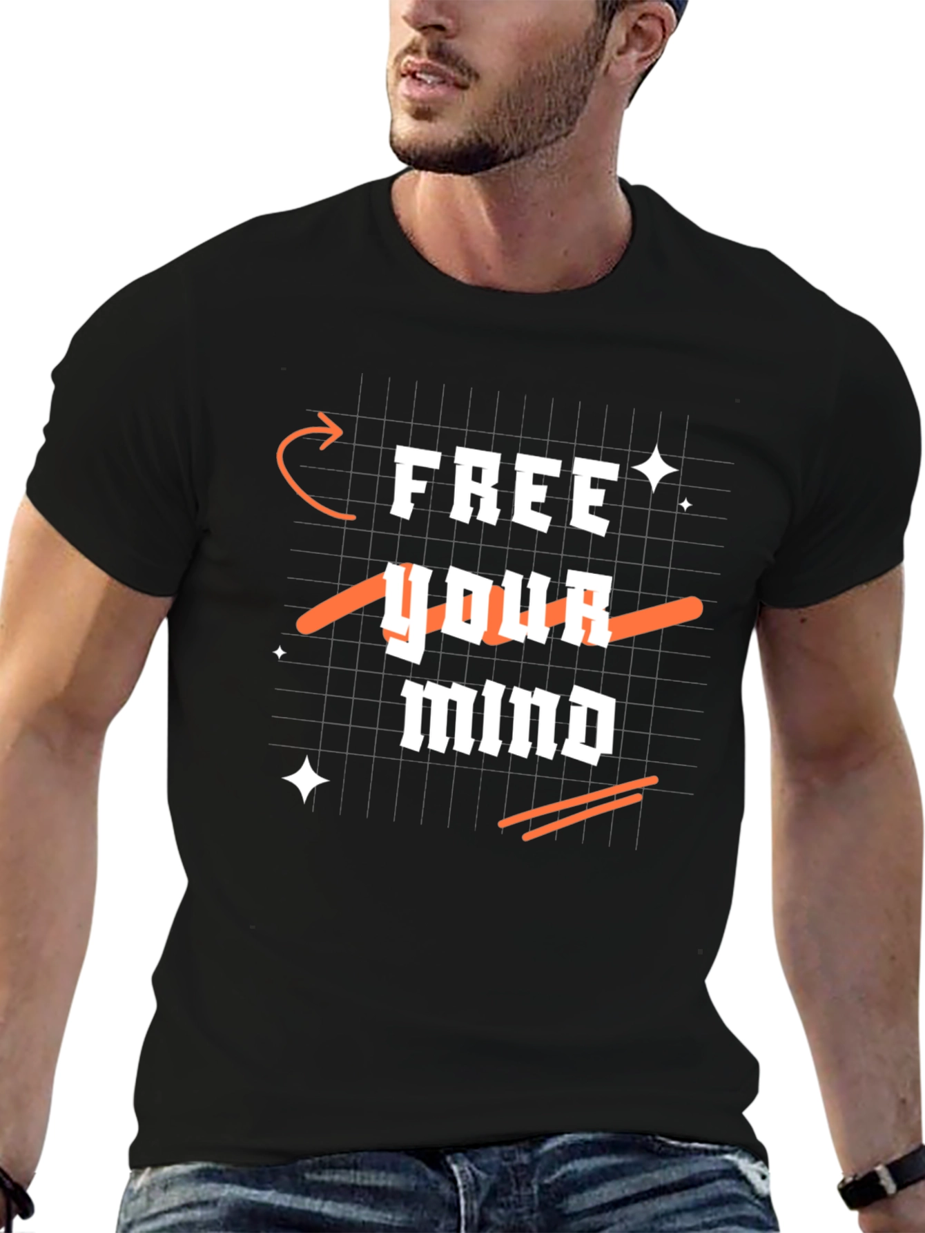 Camiseta Negra Libera tu Mente para Hombre